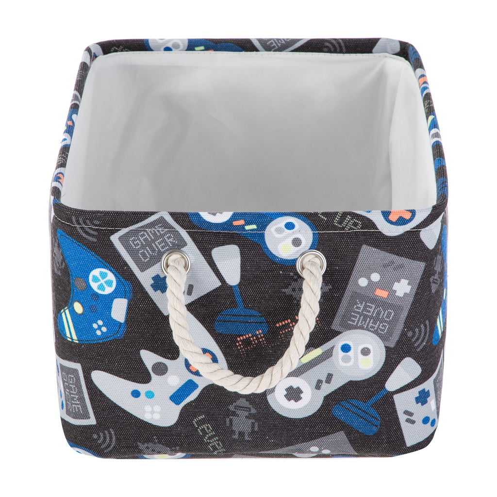 Kids Butterfly Canvas Storage Basket with Handles, 15 in x 11 in x 7.8 in