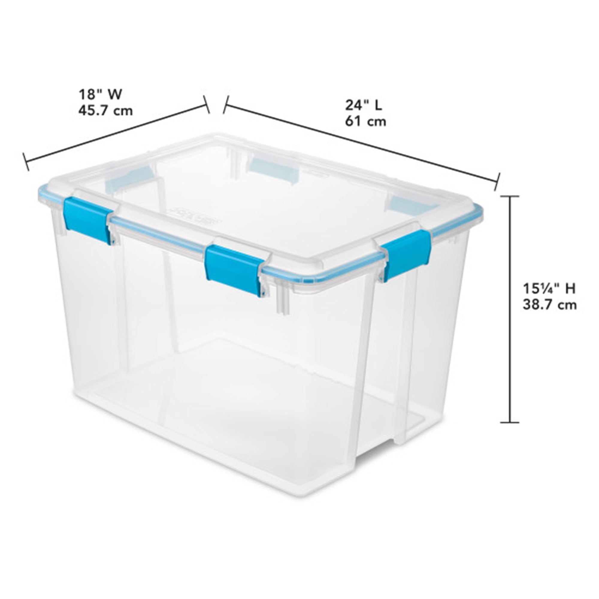 7.5 Quart Clear Plastic Storage Box with Latching Lids, (6 Pack)