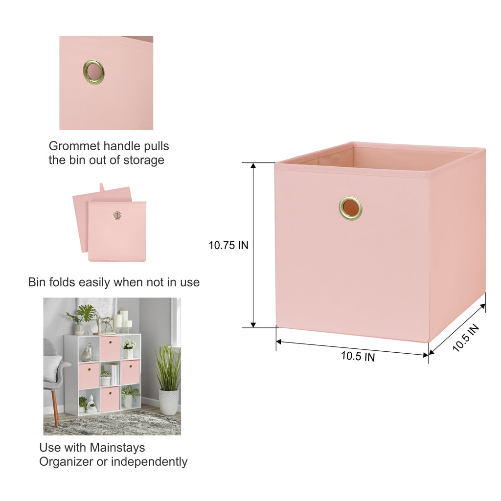Collapsible Fabric Cube Storage Bins (10.5" x 10.5"), Blue Cove, 4 Pack