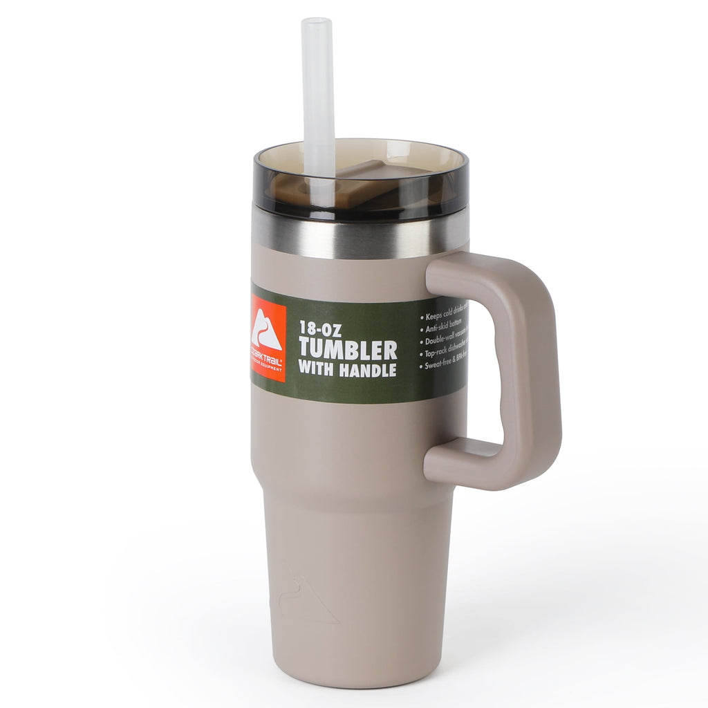 Ozark Trail 18 oz Stainless Steel Insulated Tumbler with Handle, Black