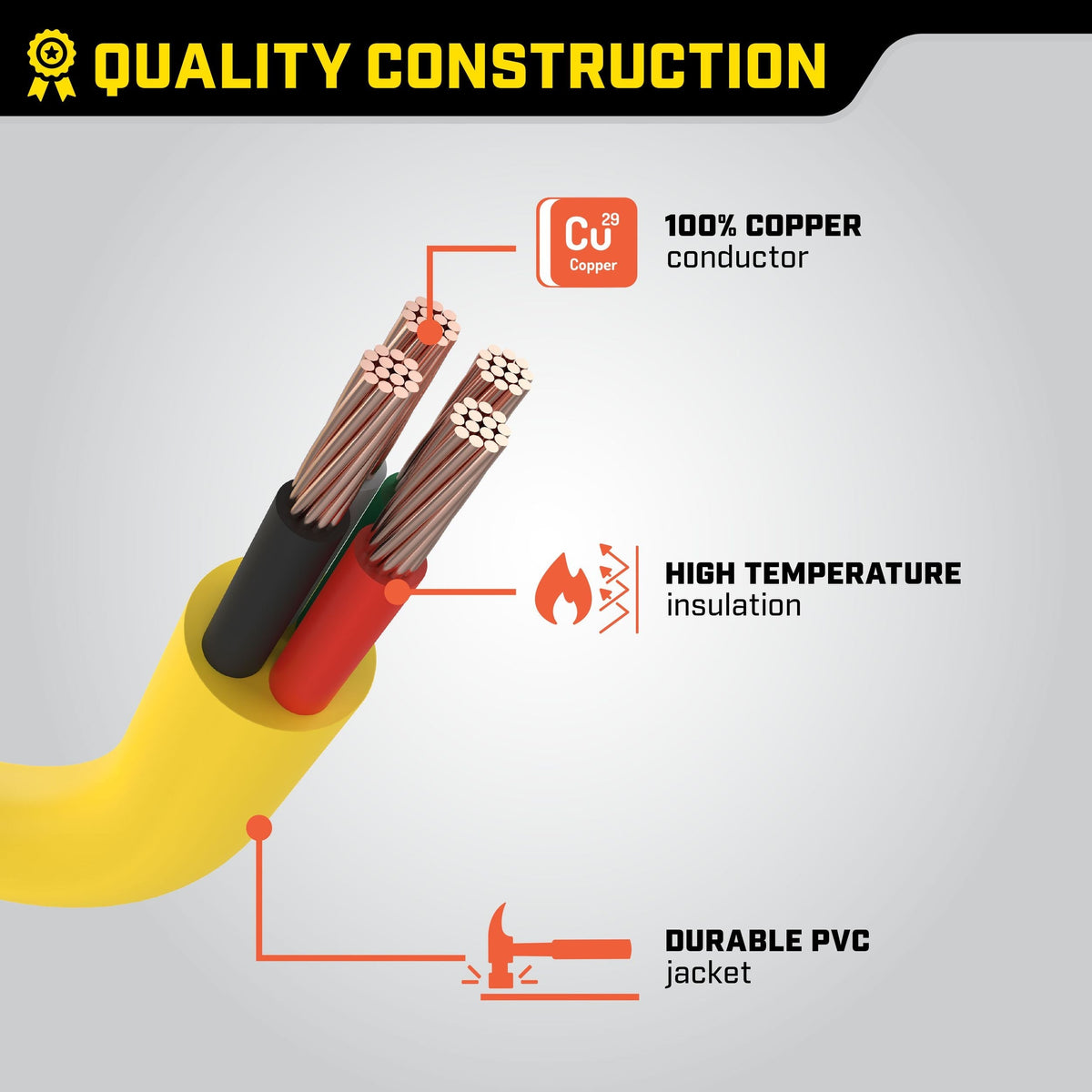 Champion Power Equipment 30A, 250V Flat Generator Extension Cord, 25-ft
