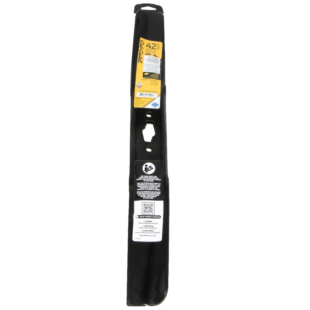 Cub Cadet Replacement High-Lift S-Blade Set, Fits 2022 & After Models, Black, 42-in, 2-pk
