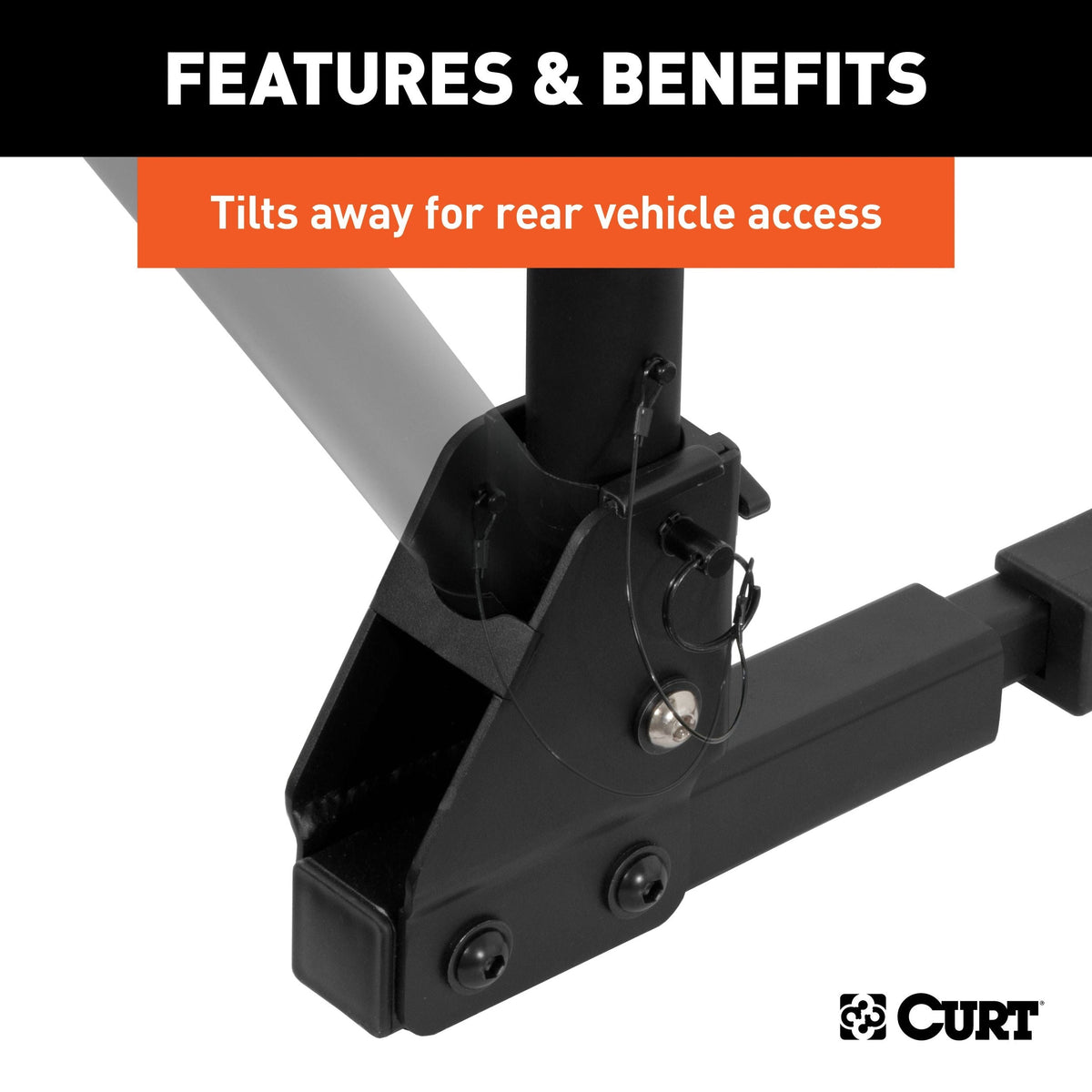 CURT 18021 Hitch Mounted Bike Rack, Fits 1-1/4" and 2" Receiver, 2 Bikes