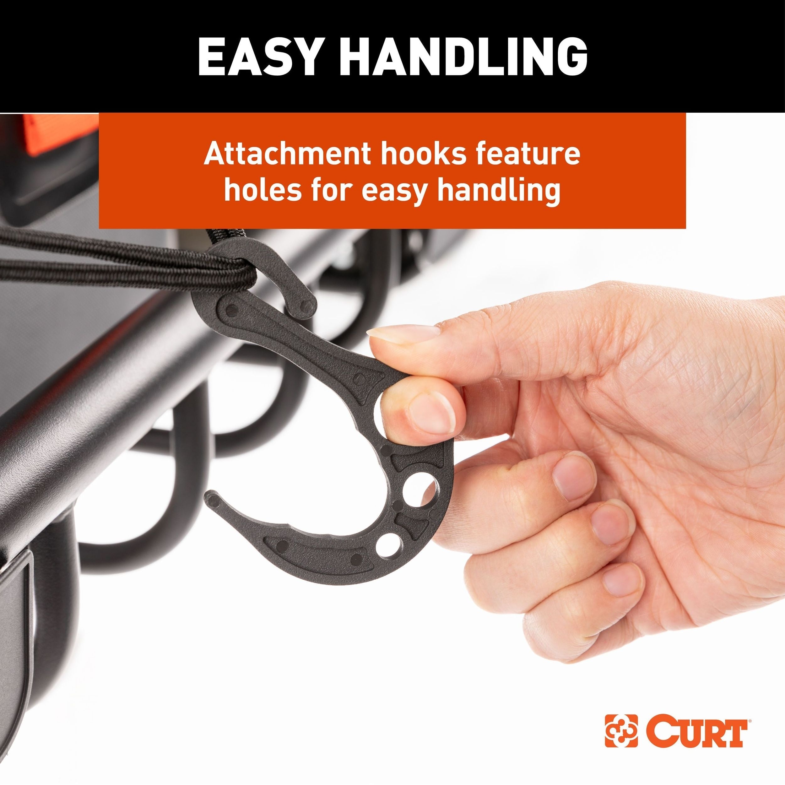 CURT 18218 Elastic Cargo Net with Hooks for Roof Basket, 44 x 36-in