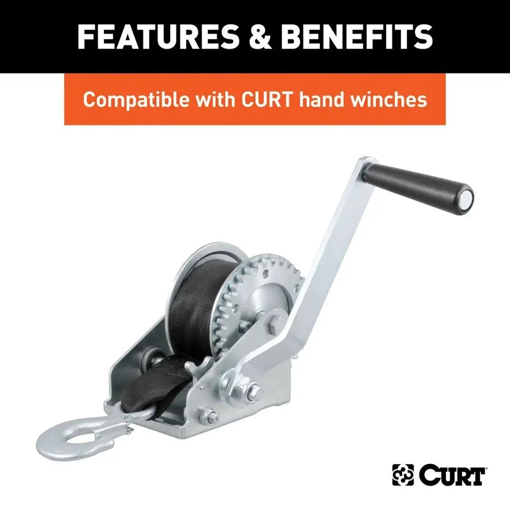 CURT 29450 15-ft Winch Strap with Snap Hook (1,100-lb)
