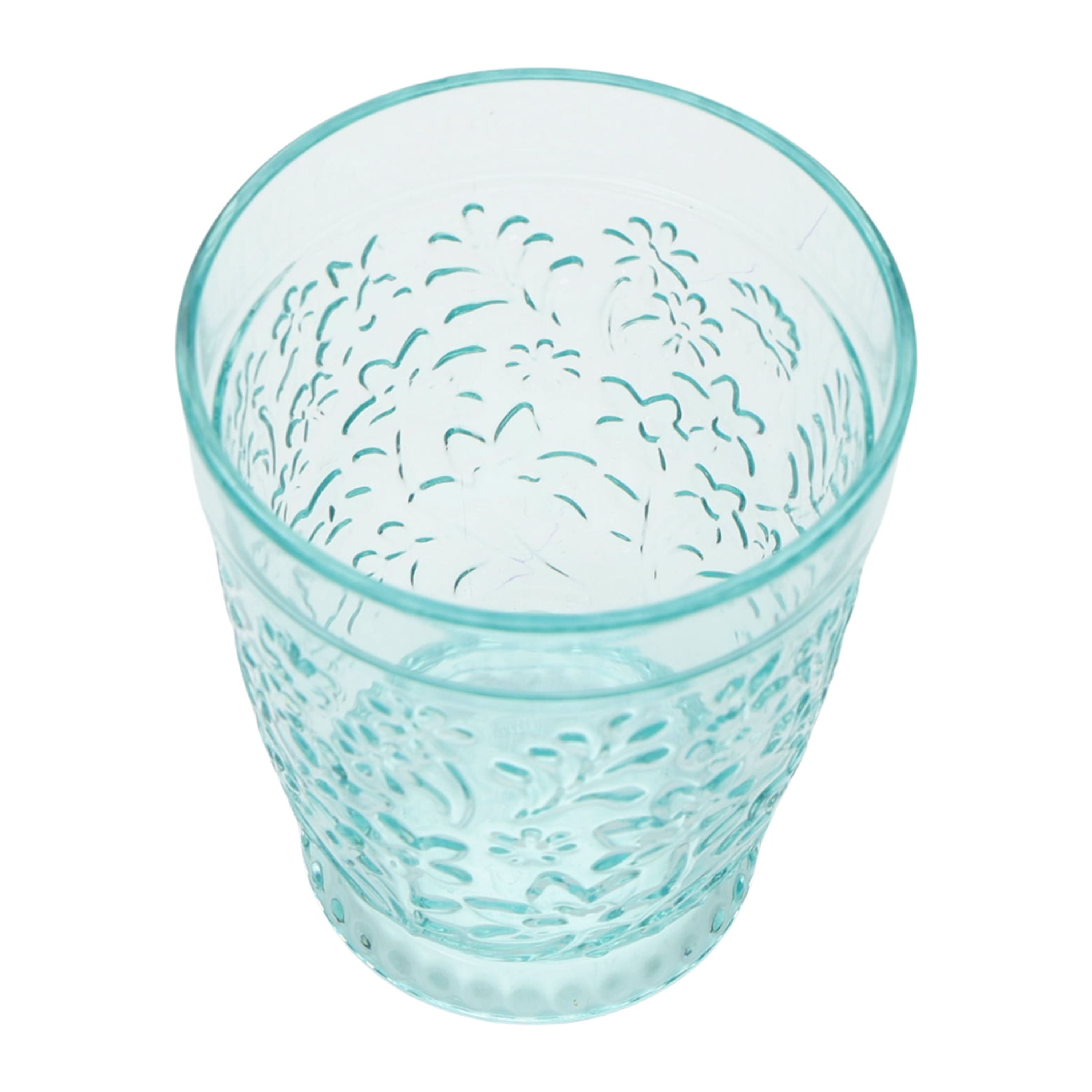 (2 pack) 16-Ounce Embossed Tritan Plastic Ditsy Tumbler, Teal
