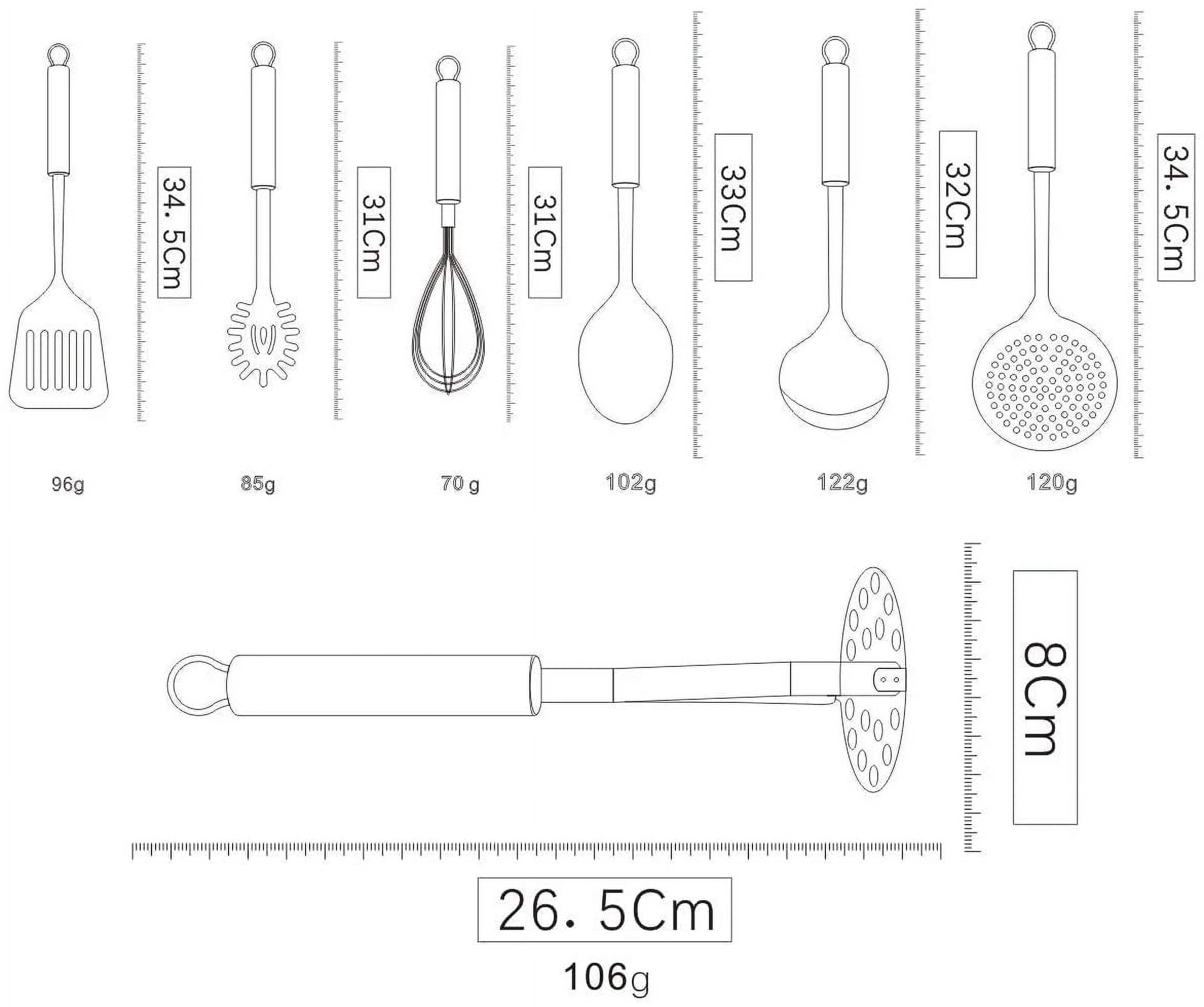Cooking Utensils Set 8 Piece, Stainless Steel Kitchen Utensils Set with Utensil Holder, Kitchen Tool Set and Caddy