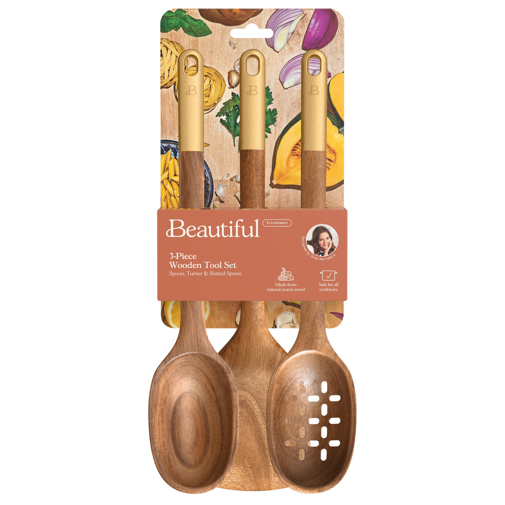 3-Piece Wood Kitchen Utensil Set by Drew Barrymore