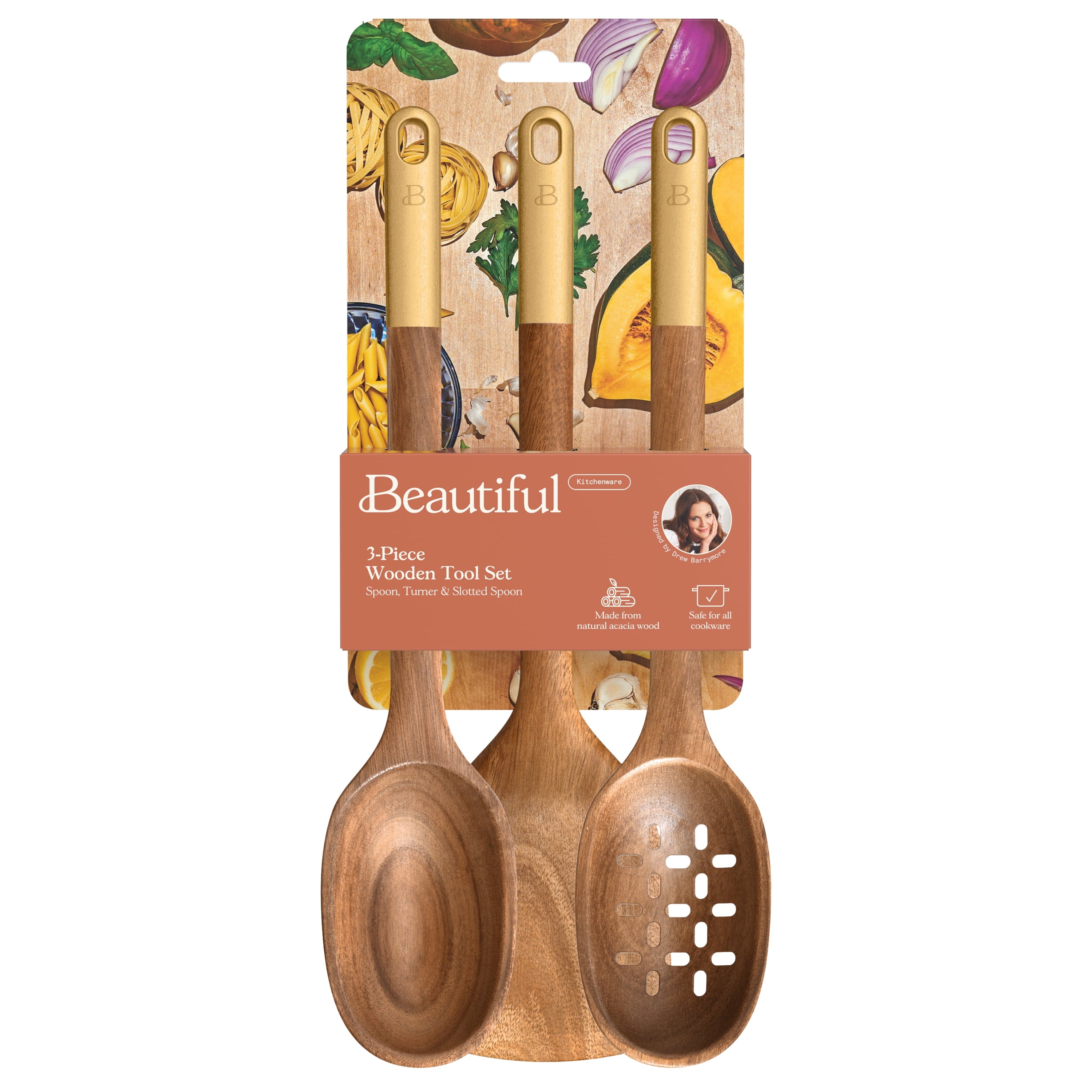 3-Piece Wood Kitchen Utensil Set by Drew Barrymore