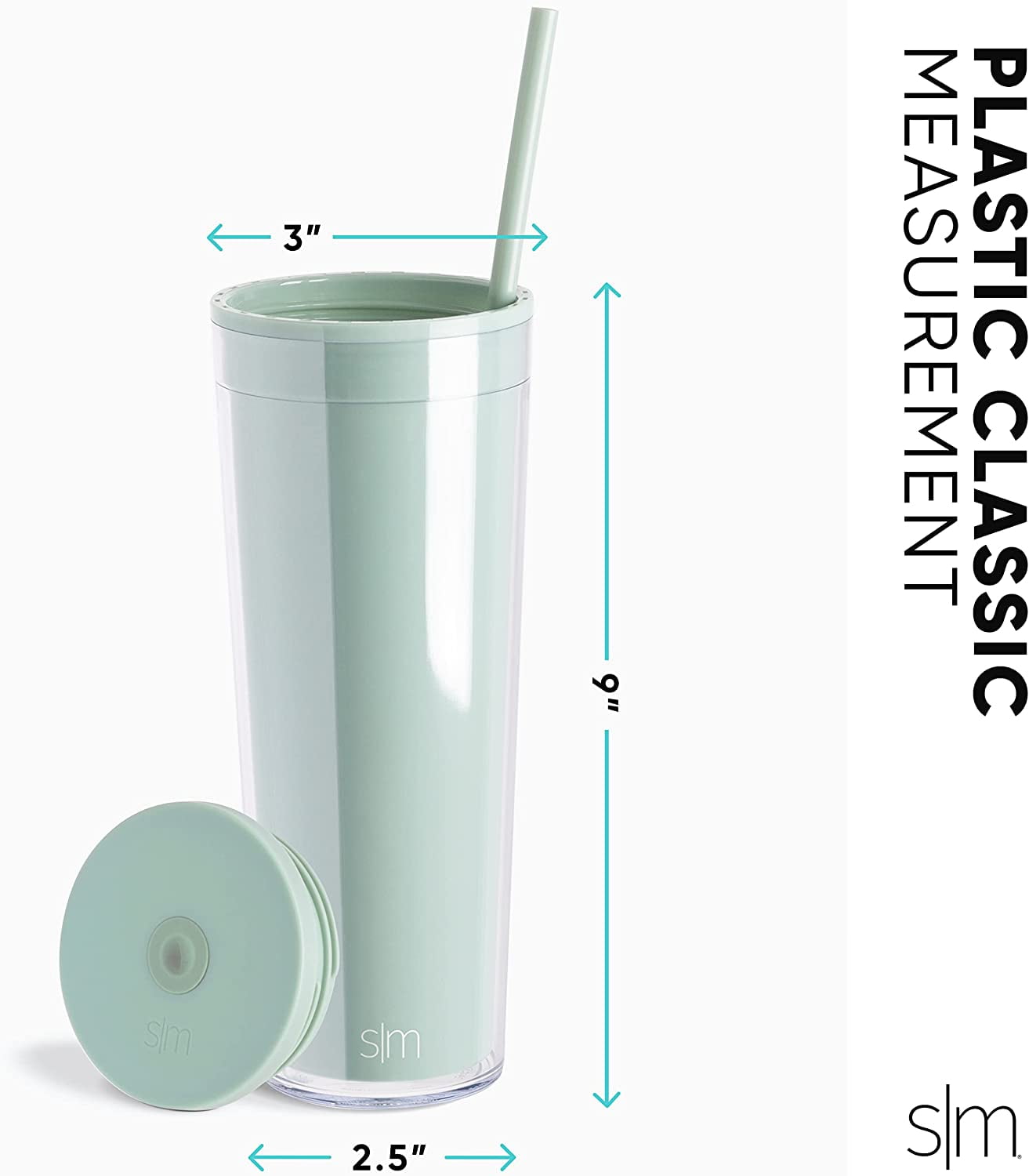 24 fl oz Double Wall Plastic Classic Tumbler with Straw|Opalescent
