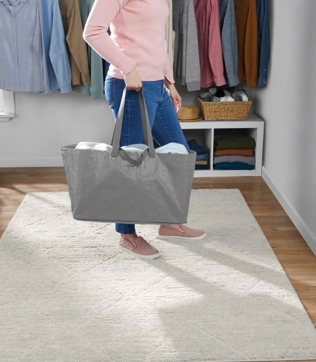 Heavy Duty Open Top Storage Bag, Grey, 19 Gallon