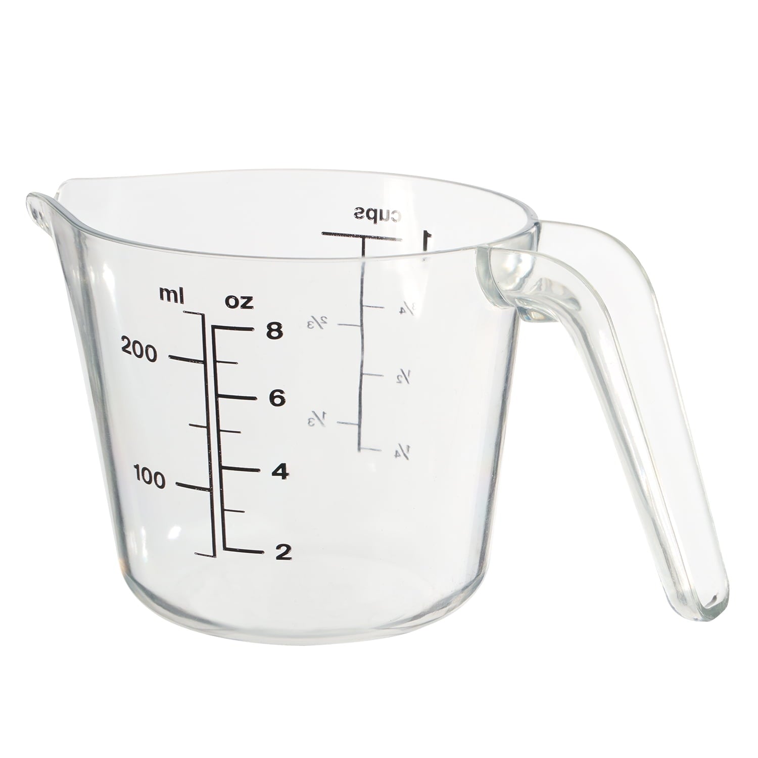 1 Cup Large Spout Plastic Measuring Cup, Clear
