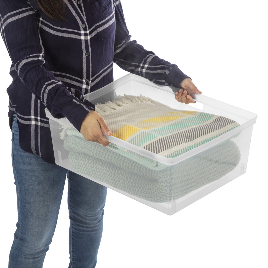Medium 3 Drawer Tower, with Removable Clear Plastic Storage Bins, Tool-Free, Black
