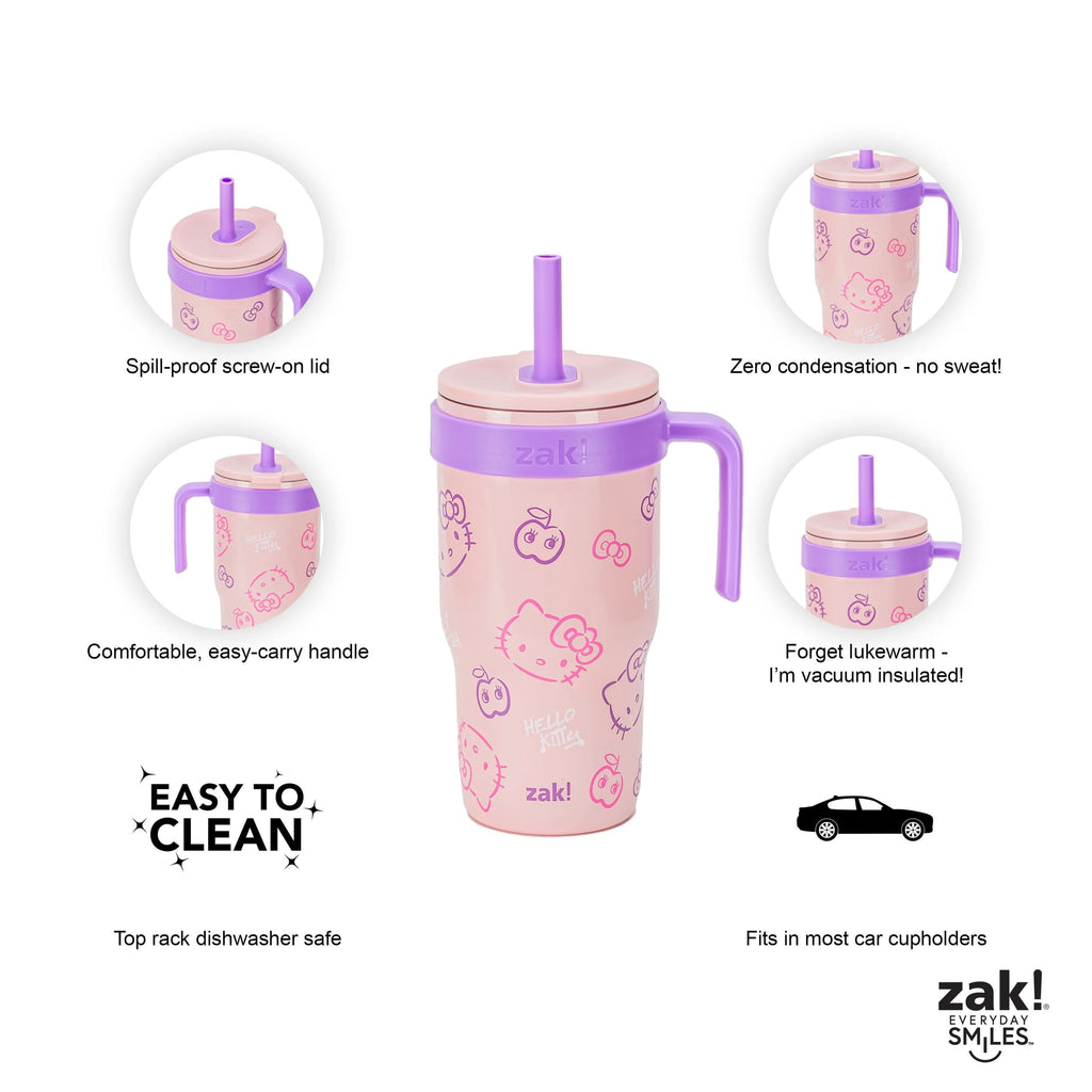 18oz Stitch Kids Straw Handle Tumbler