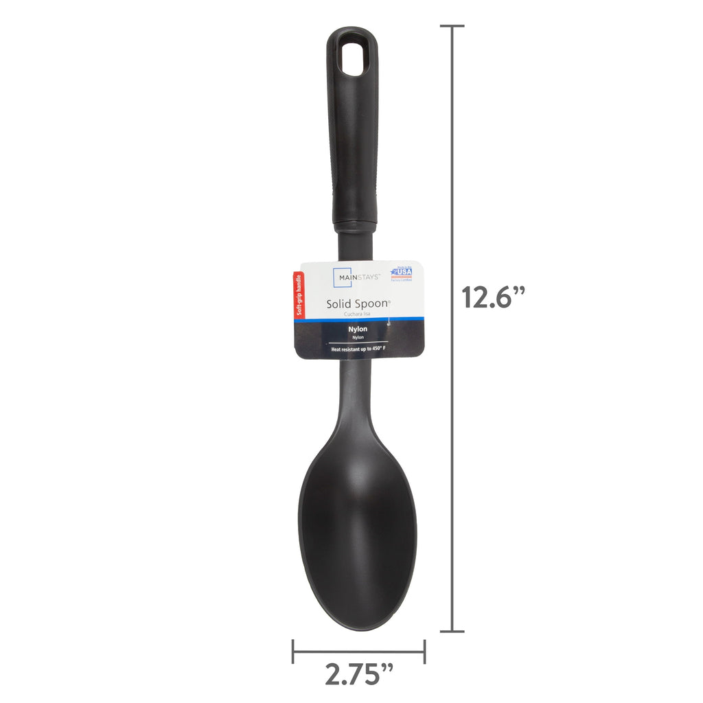 Nylon Solid Basting Spoon, Soft-Touch Handle, Black,