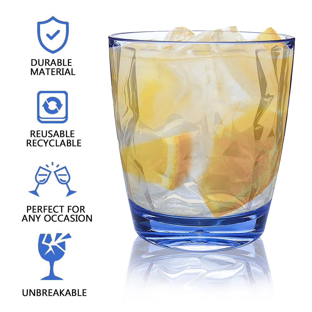 470ml Transparent Blue PC Drinkware (Set of 4)