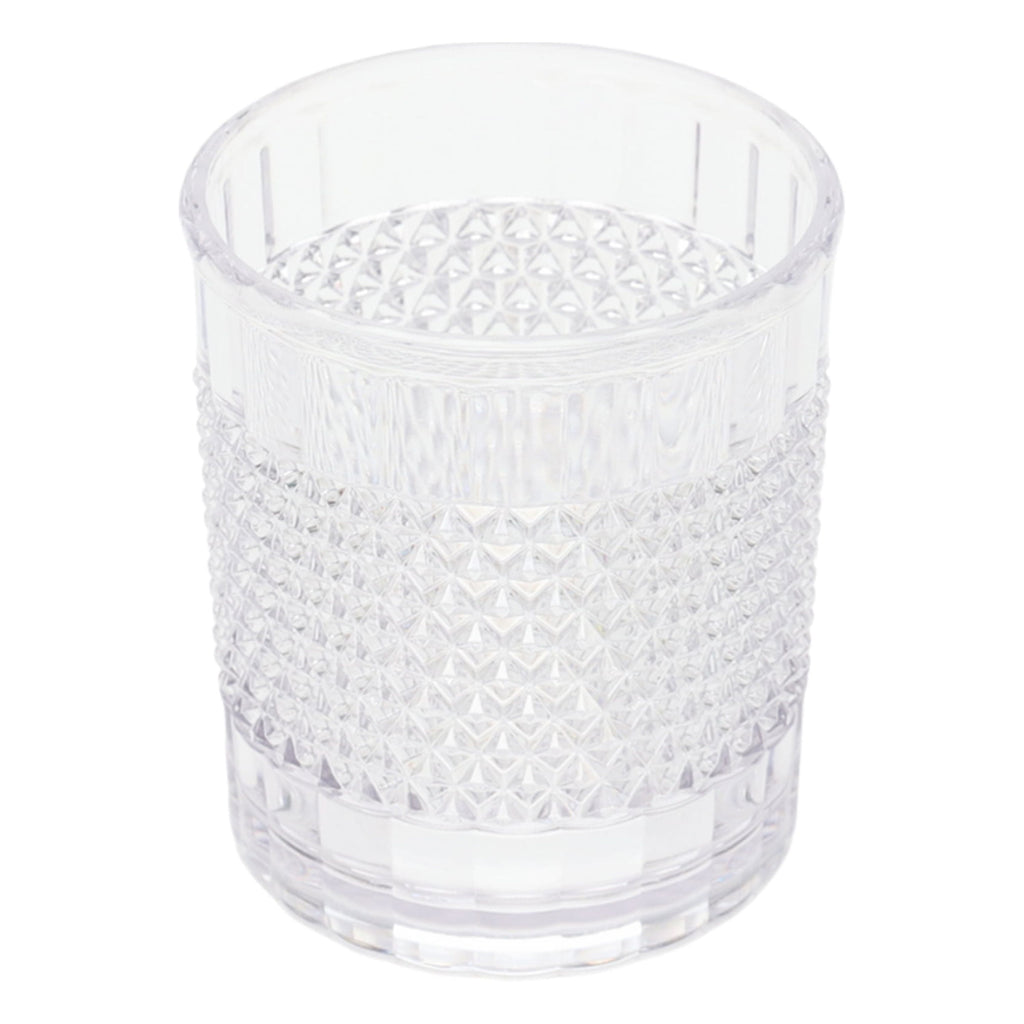 14-Ounce Short Acrylic Diamond Texture Tumbler, Clear