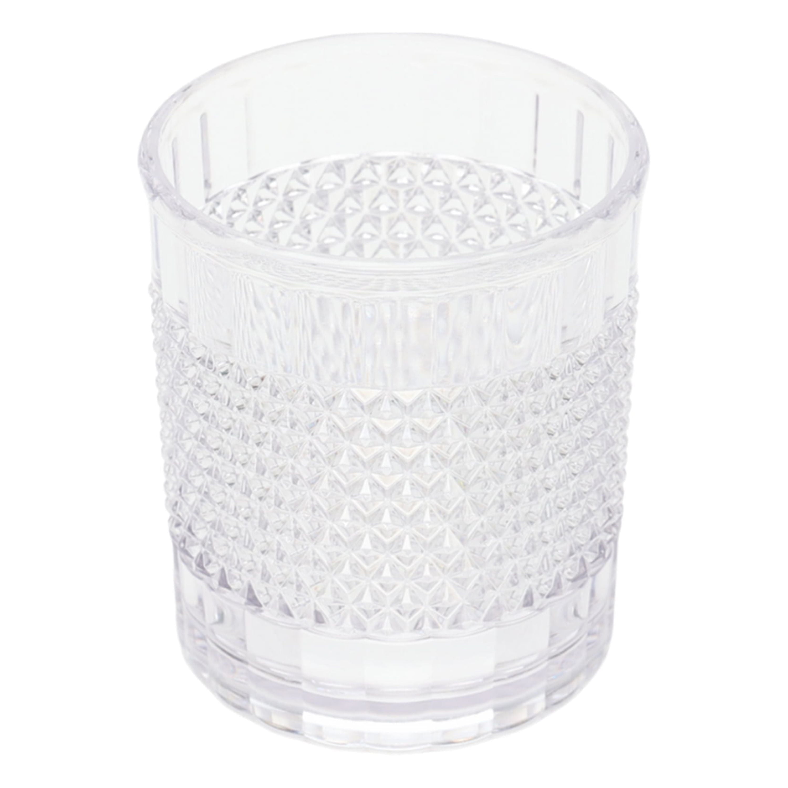 14-Ounce Short Acrylic Diamond Texture Tumbler, Clear
