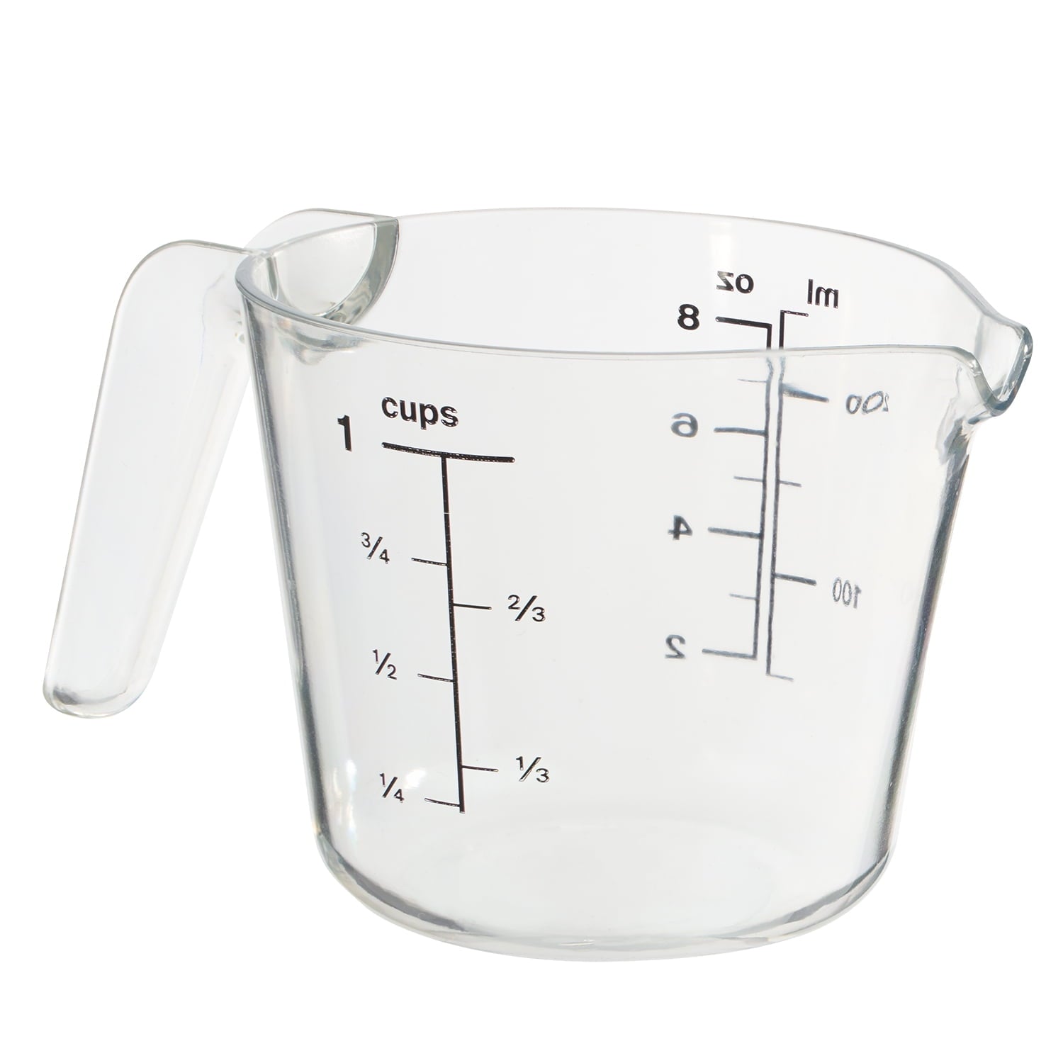 1 Cup Large Spout Plastic Measuring Cup, Clear