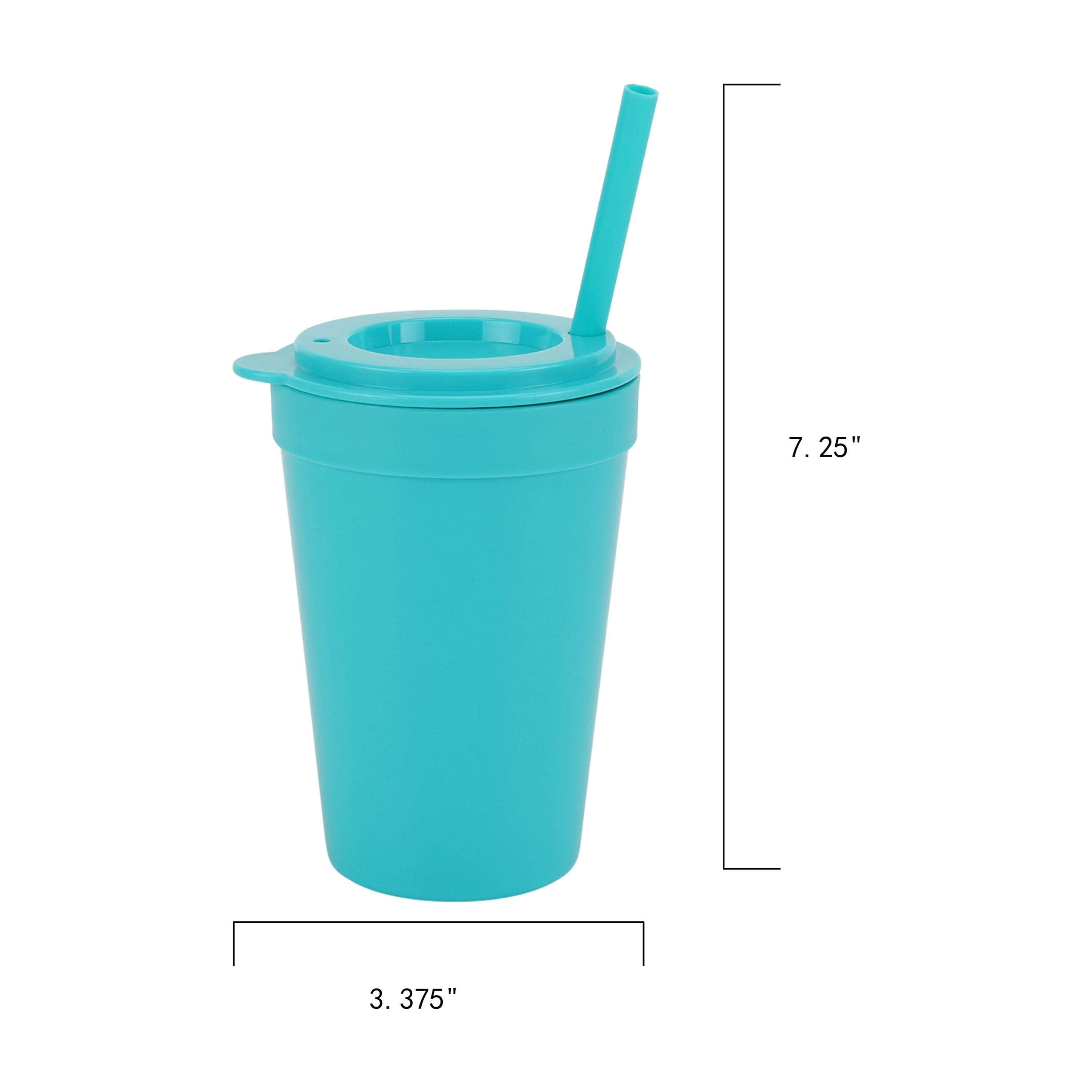 4-Pack Plastic 15-Ounce Capacity Tumbler Set with Lid and Straw, Multi-Colored