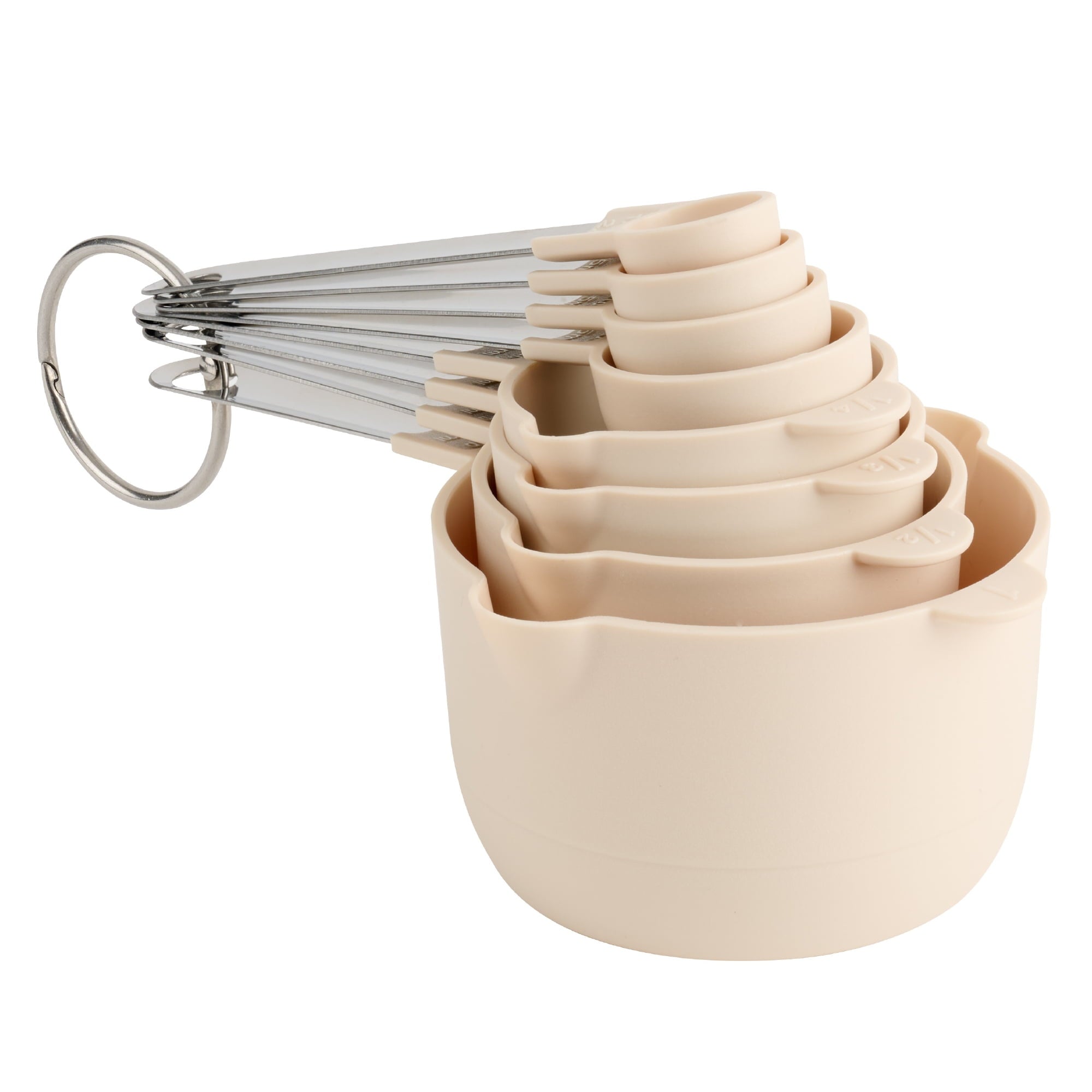 8 Piece Measuring Cups and Spoons Set, Light Gray