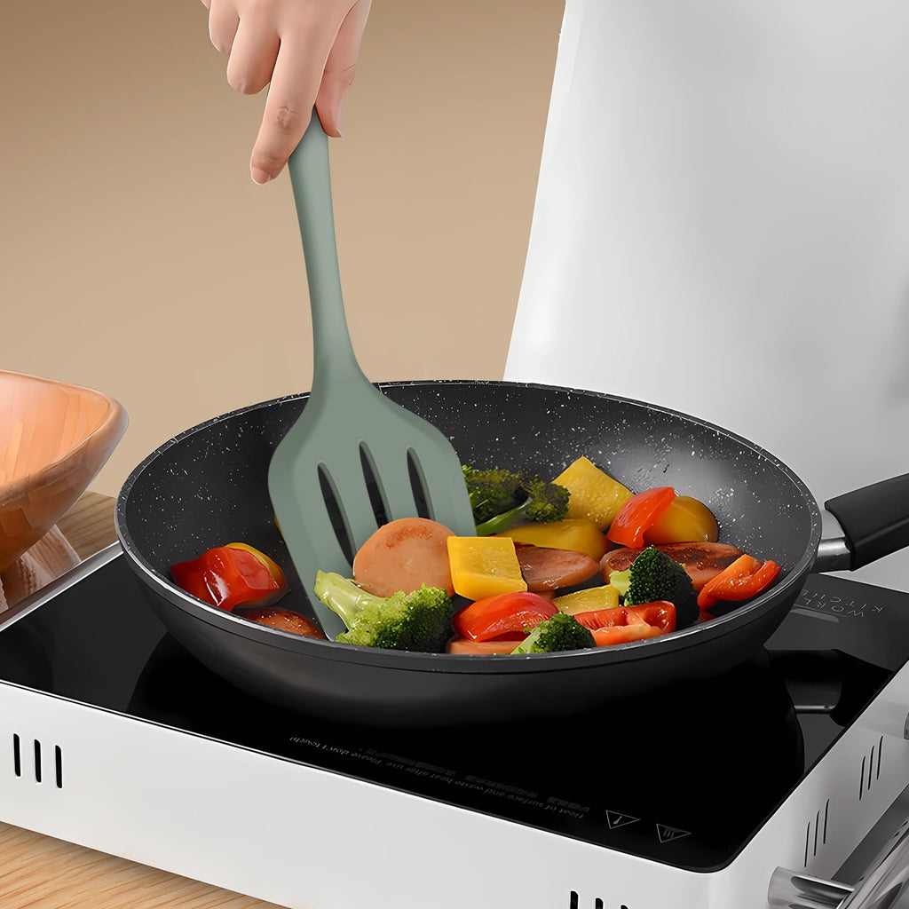 Black Silicone Cooking Utensils Set - 446°F Kitchen Utensils,Turner Tongs,Spatula,Spoon,Brush,Whisk,Kitchen Utensil Gadgets Tools Set for Nonstick Cookware, (BPA Free)