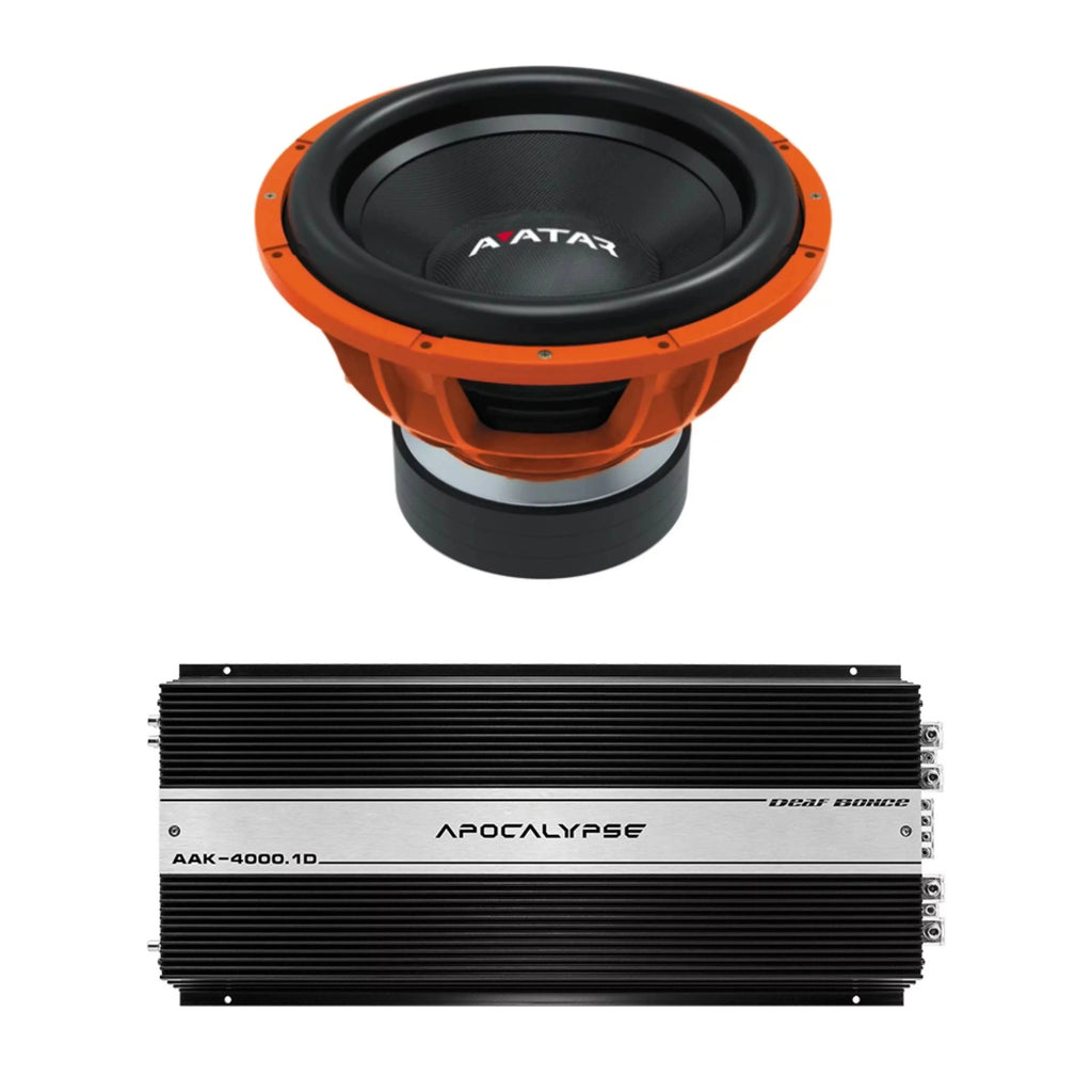 Car Audio 15" 2Ohm Subwoofer STU-1546-D2&Monoblock Amp Package New