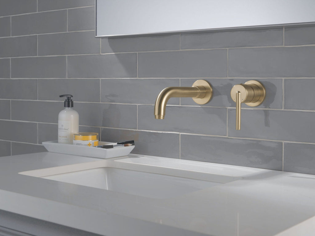 Delta Trinsic 1-H Wall-Mount Lav Faucet Trim, Champagne Bronze