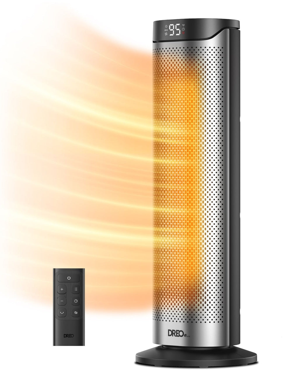 DREO Home 1500W PTC Convection Oscillating Ceramic Electric Tower Heater, 23-in