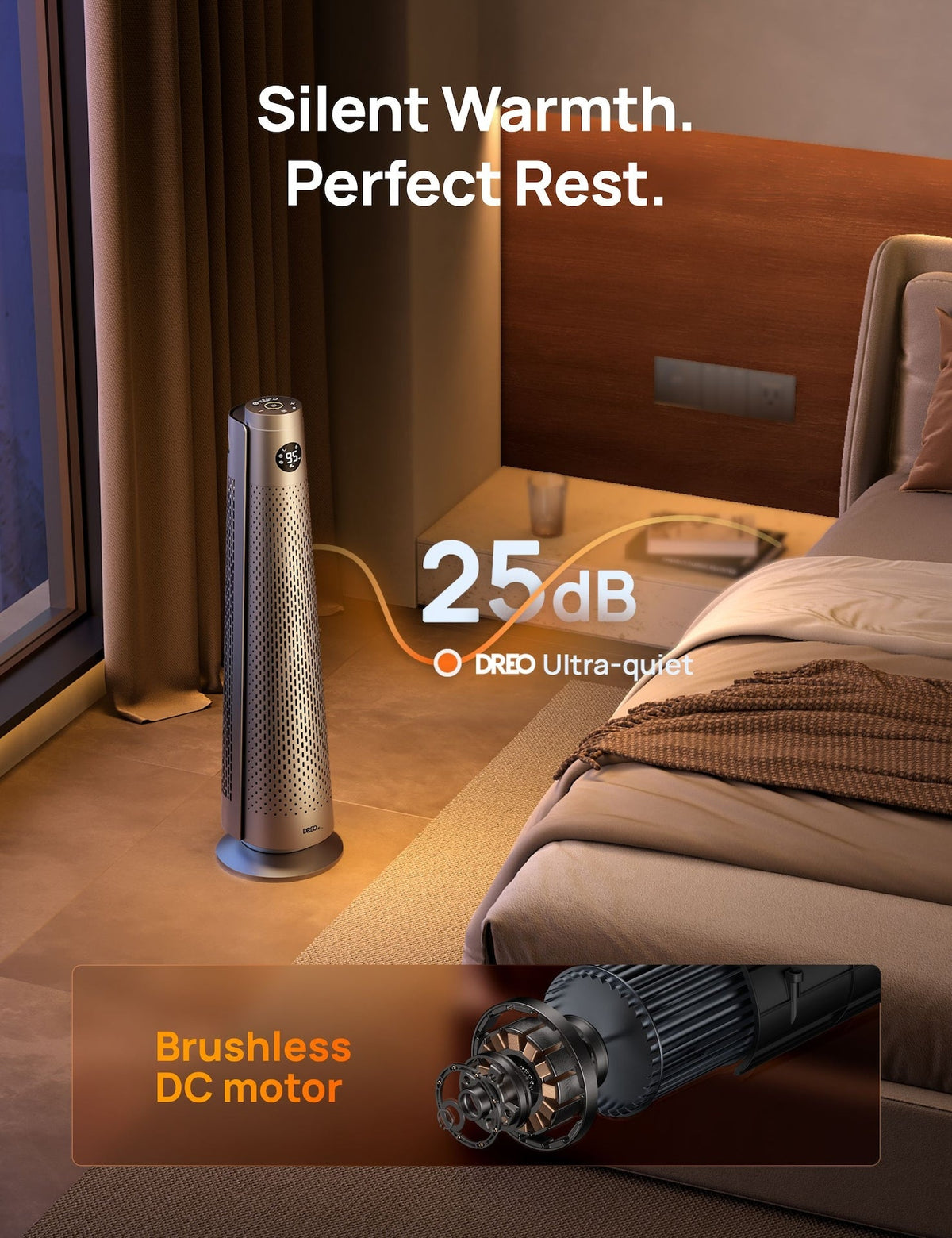 Dreo Home Large Room Space Heater with Adjustable Thermostat, 30-in