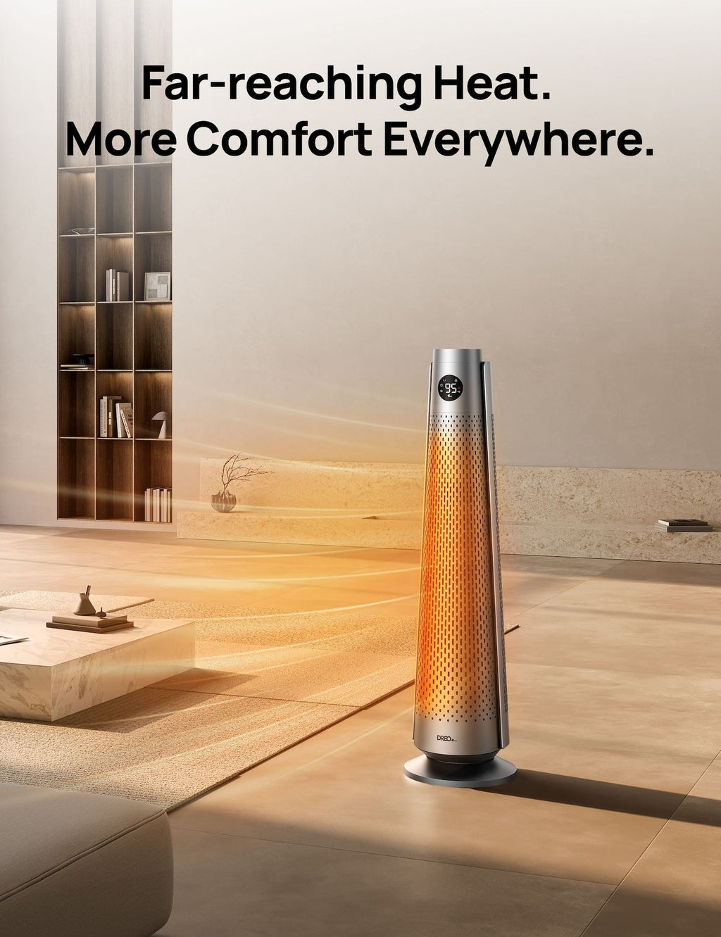 Dreo Home Large Room Space Heater with Adjustable Thermostat, 30-in