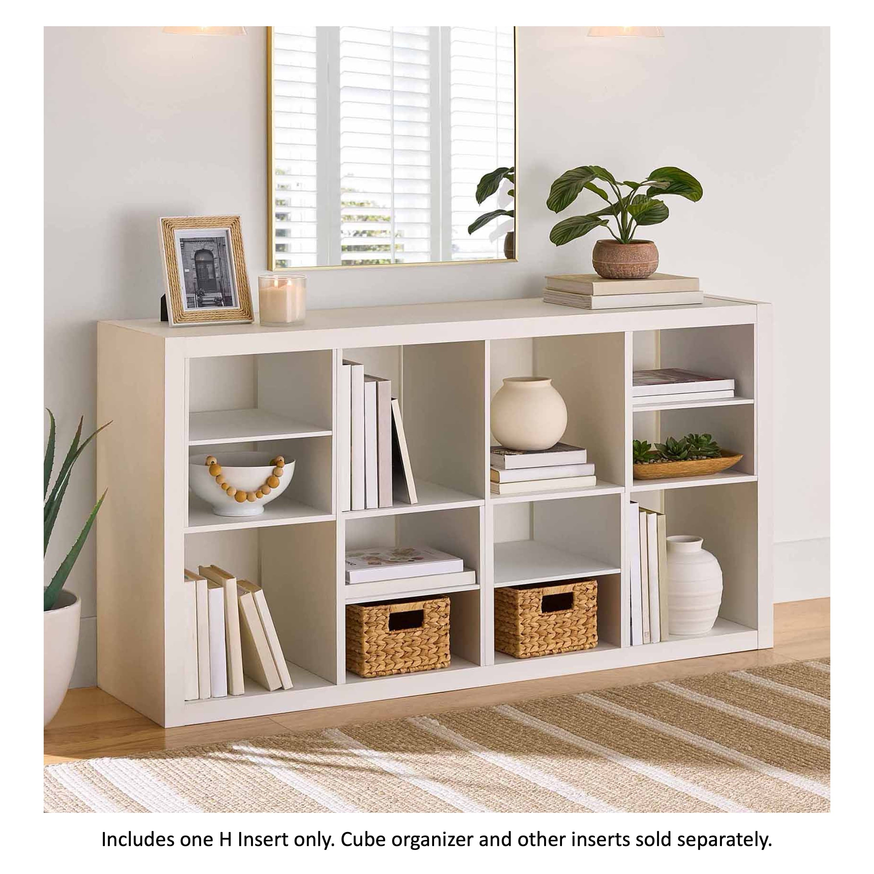 Better Homes &amp; Gardens H Shelf Insert for Cube Organizers, White Texture