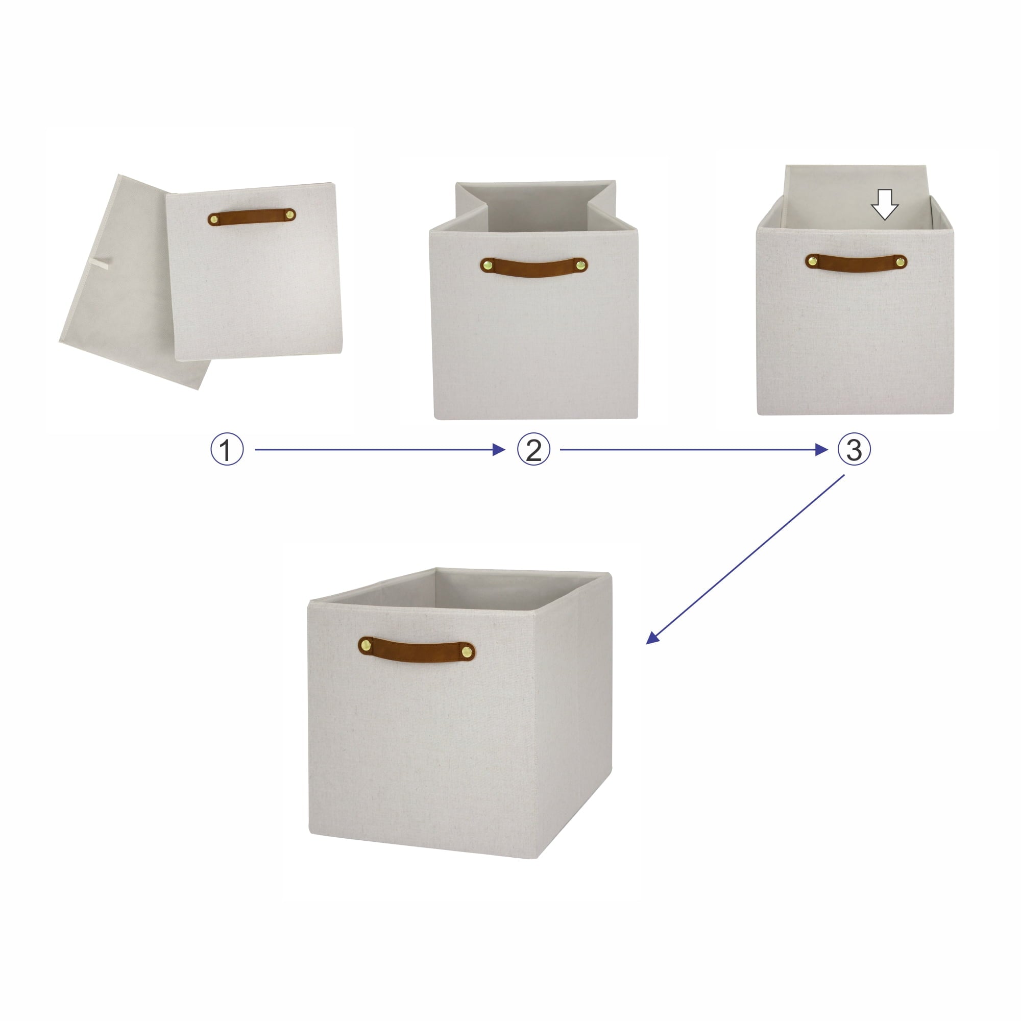 Better Homes &amp; Gardens Collapsible Fabric Cube Storage Bin, Vanilla