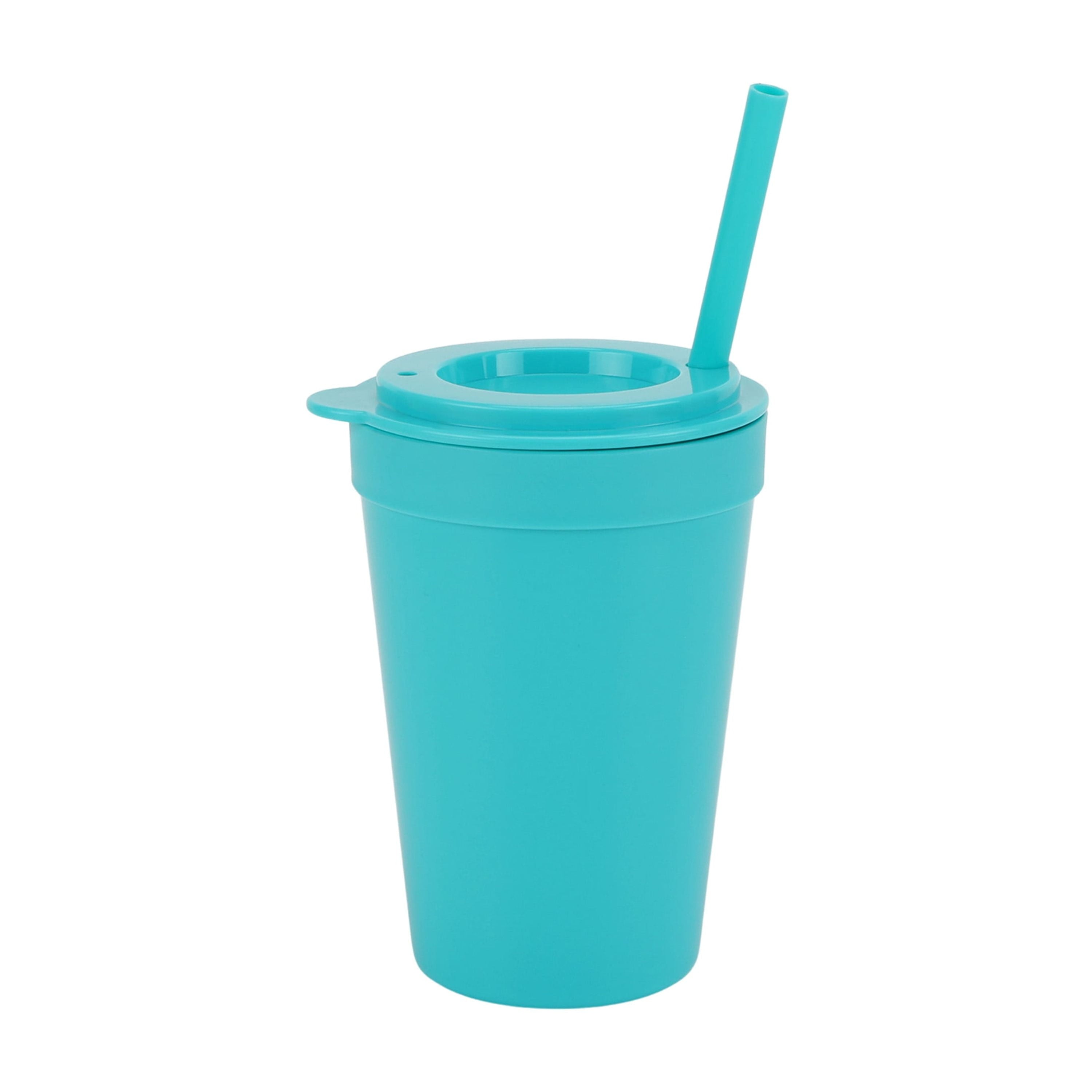 4-Pack Plastic 15-Ounce Capacity Tumbler Set with Lid and Straw, Multi-Colored