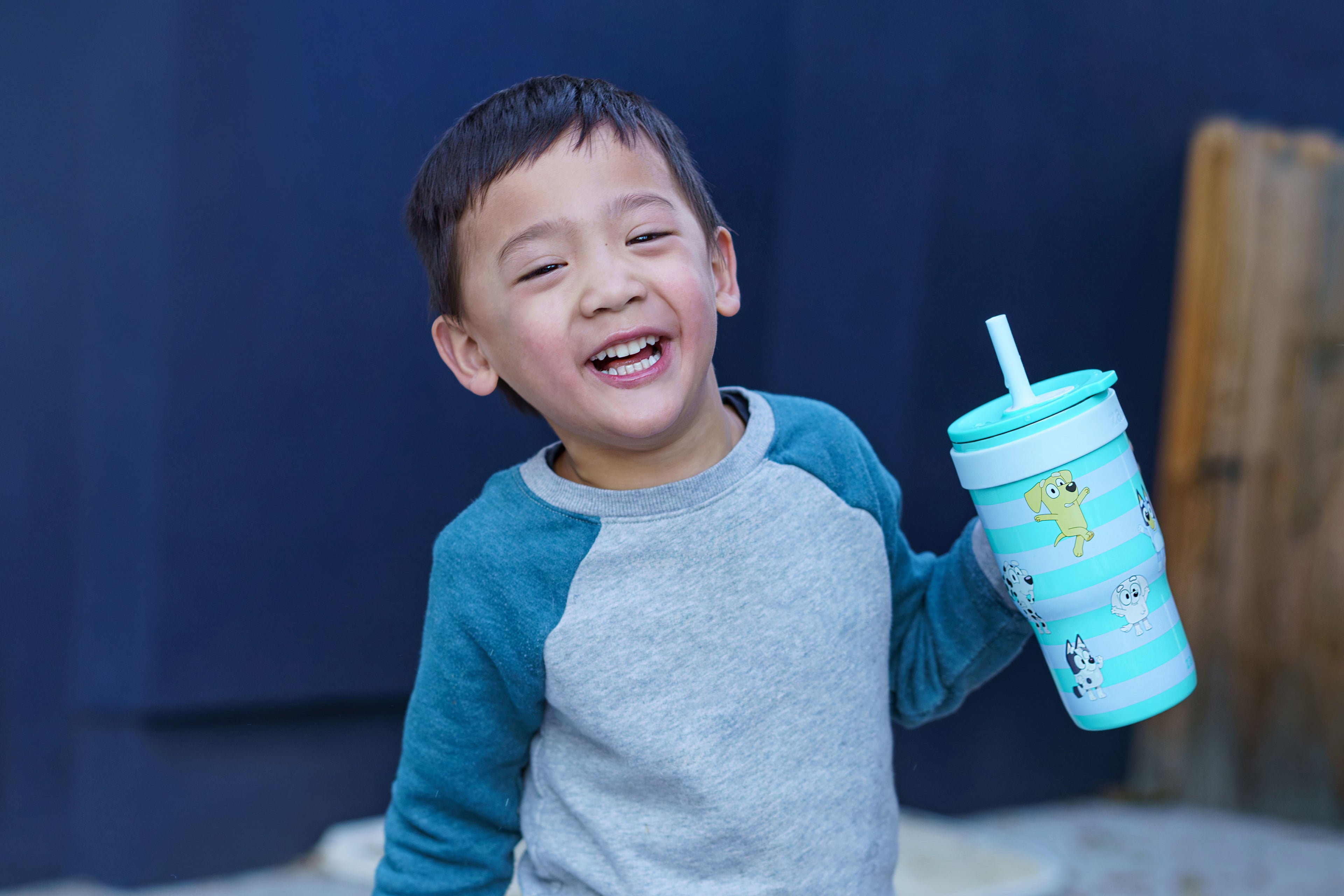 18oz Stitch Kids Straw Handle Tumbler