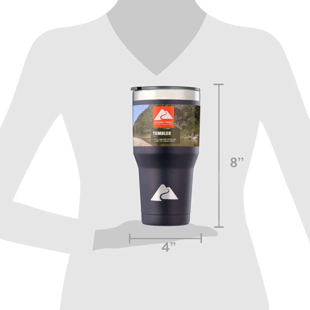 Ozark Trail 32 oz Stainless Steel Insulated Tumbler, Black