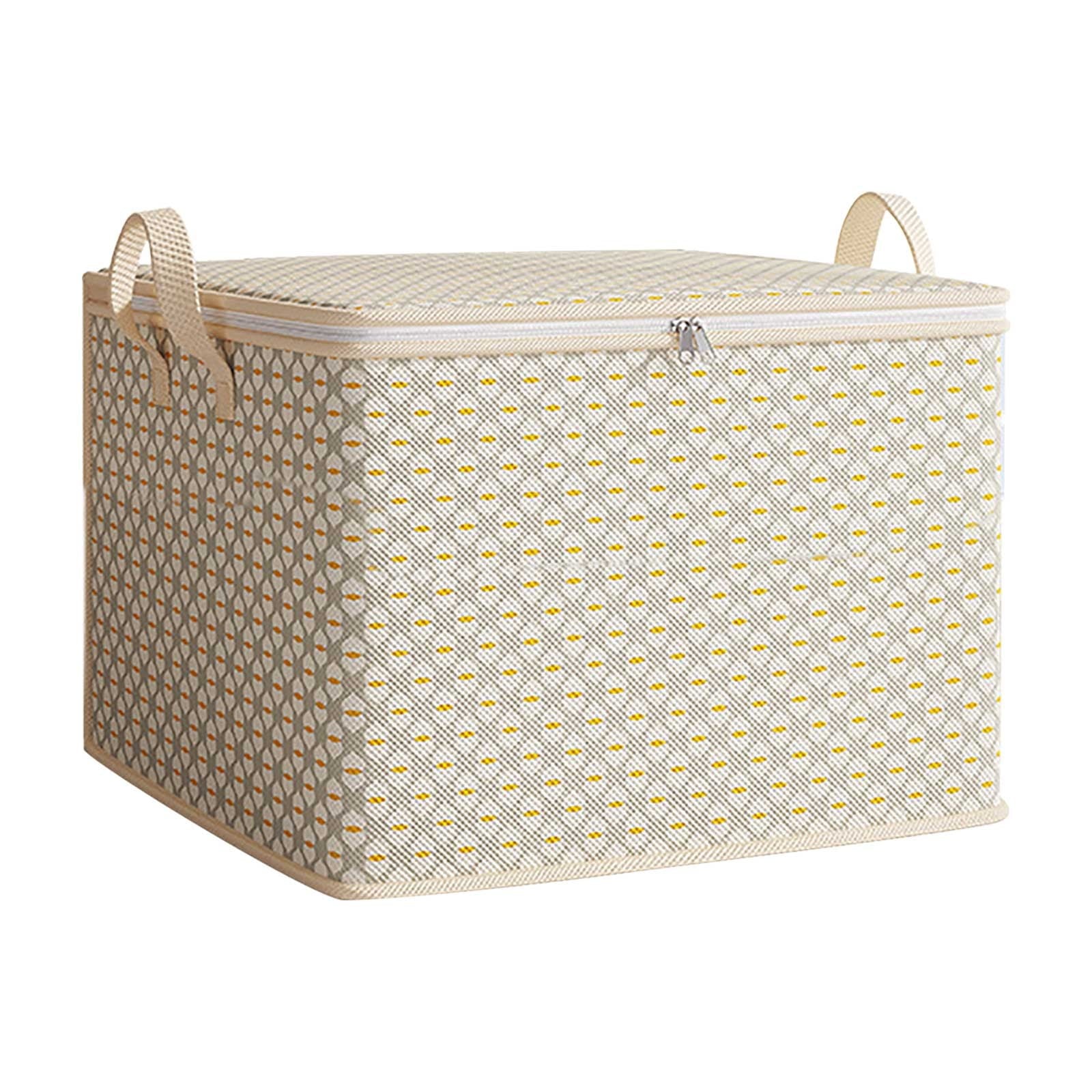 Clothes Storage Bins With Lids, Non-Woven Organizers Storage Containers With Reinforced Handles, Capacity Moving Bags for Home, Office, Clothing, 30L