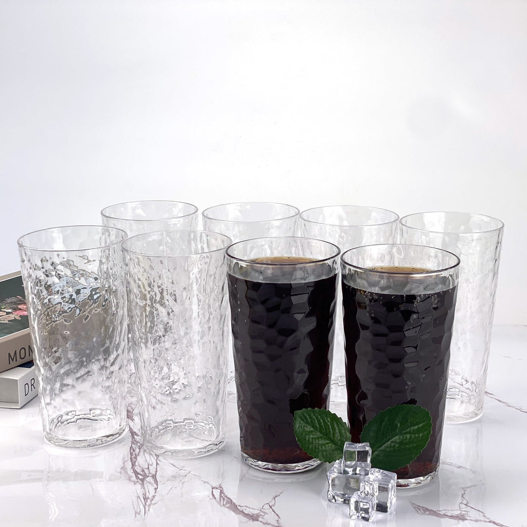 24-Ounce Plastic Tumbler Acrylic Drinking Glasses, Plastic Cups, , , Shatter Proof, , Set of 8 ( Multicolor )