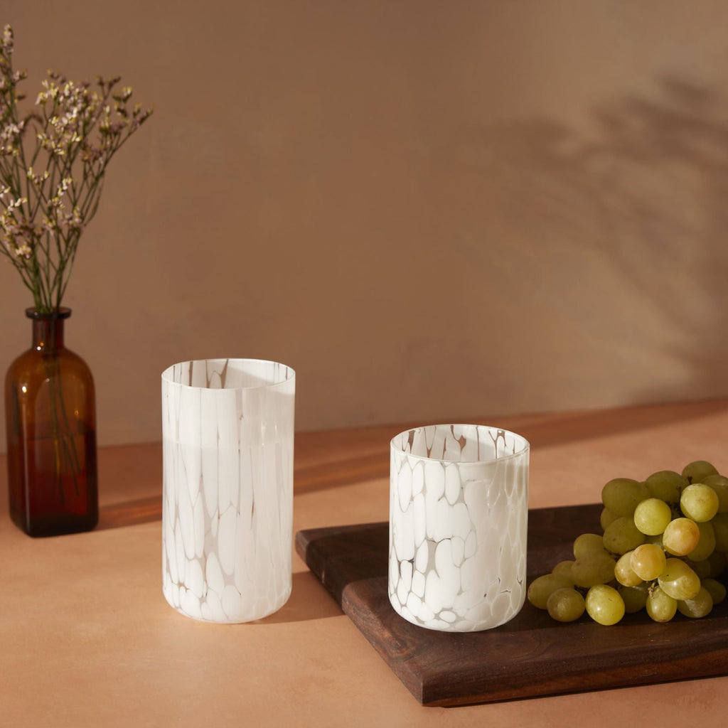 Thyme &amp; Table 12 fl oz White Tortoise Drinking Glass, Set of 4