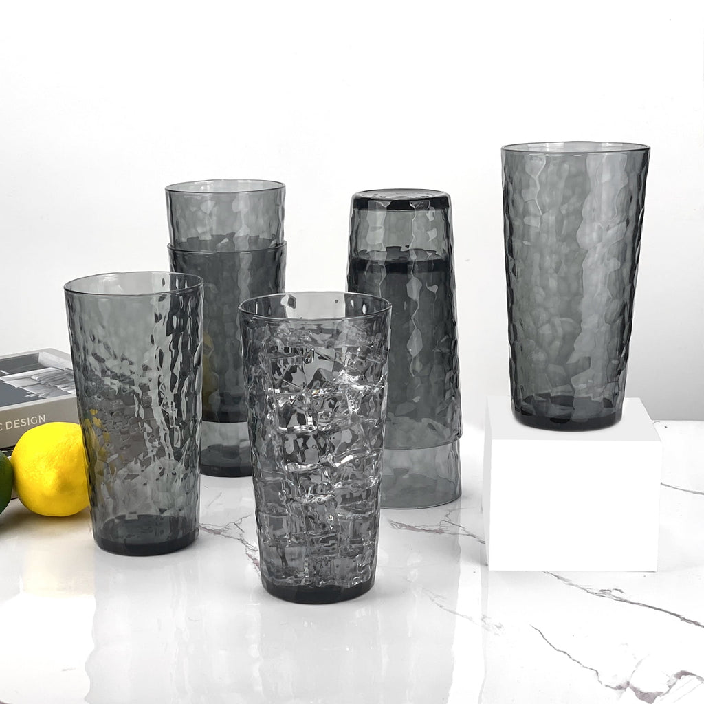 24-Ounce Plastic Tumbler Acrylic Drinking Glasses, Plastic Cups, , , Shatter Proof, , Set of 8 ( Multicolor )
