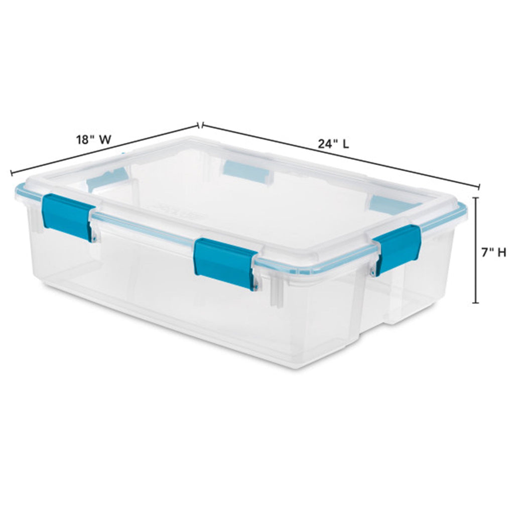7.5 Quart Clear Plastic Storage Box with Latching Lids, (6 Pack)