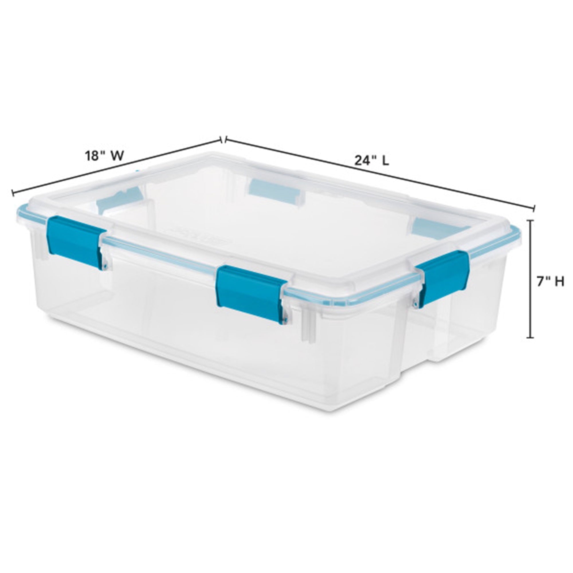 7.5 Quart Clear Plastic Storage Box with Latching Lids, (6 Pack)