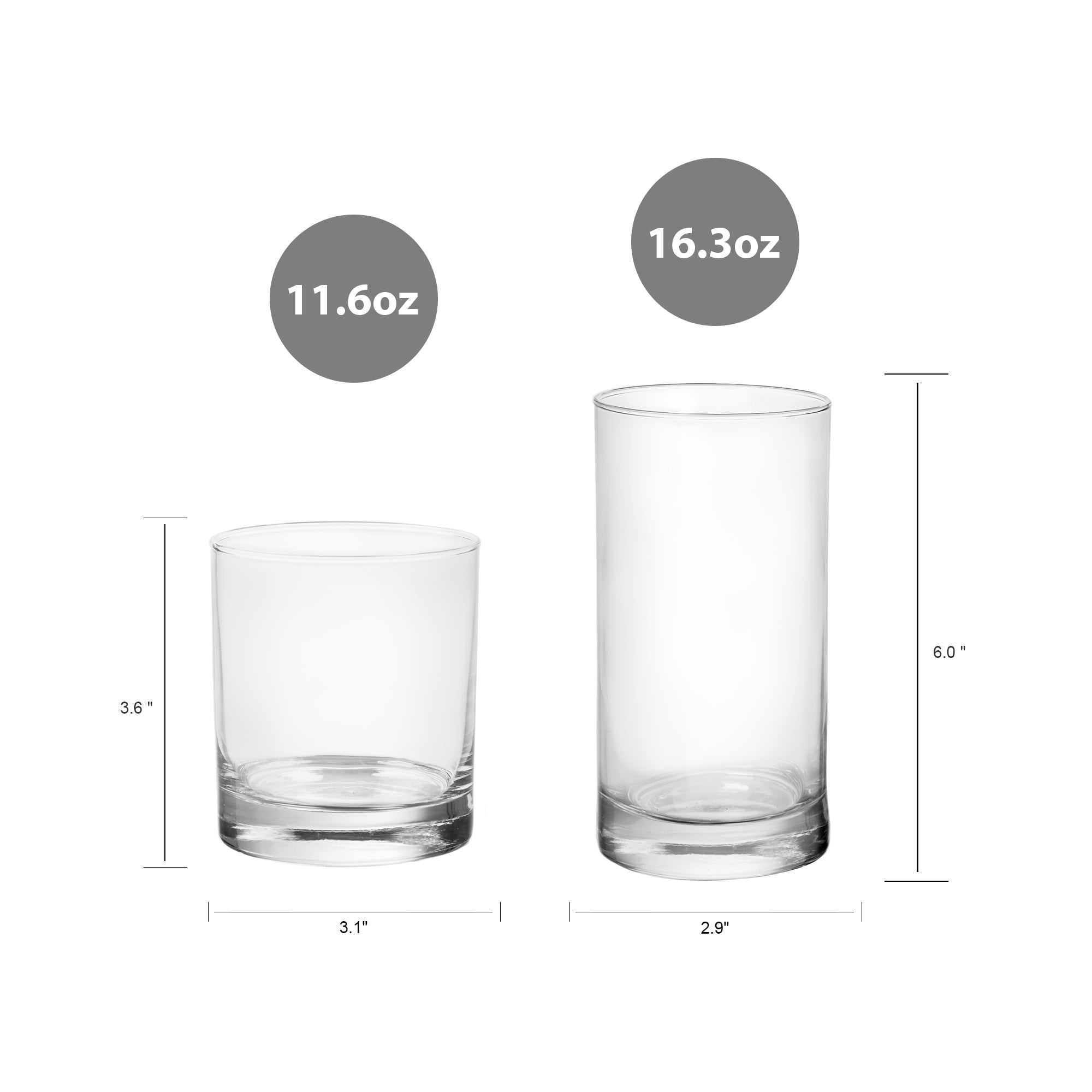Cooler Tennyson Glass Drinkware Set, Clear, 12 Pieces