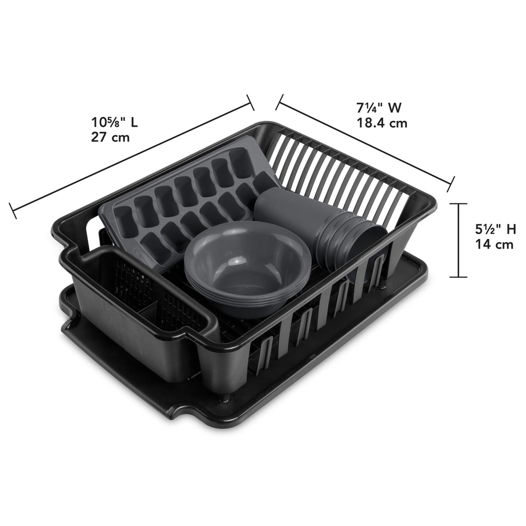 12 Piece Kitchen Set, Includes Sinkset, Bowls, Tumblers, Ice Cube Trays, Black