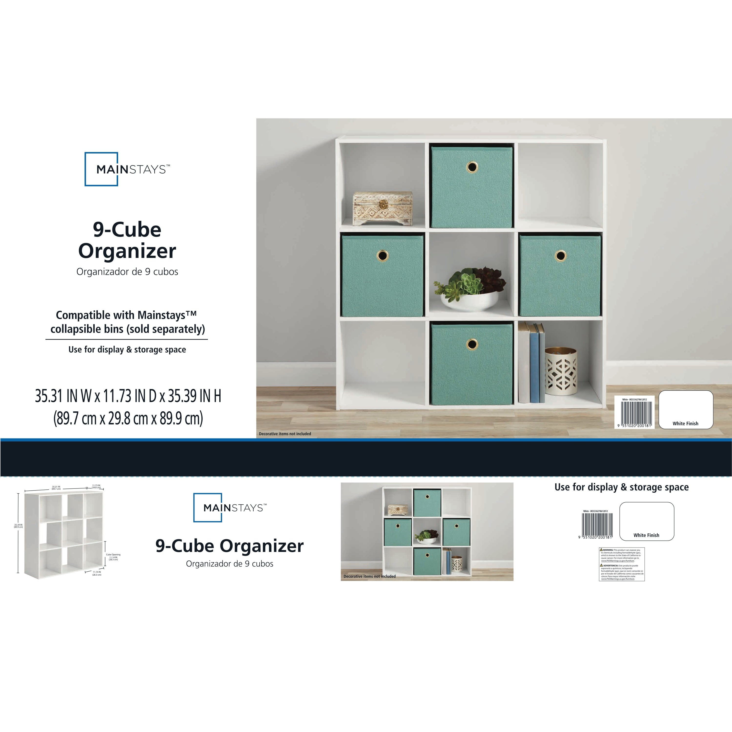9 Cube Storage Organizer, White