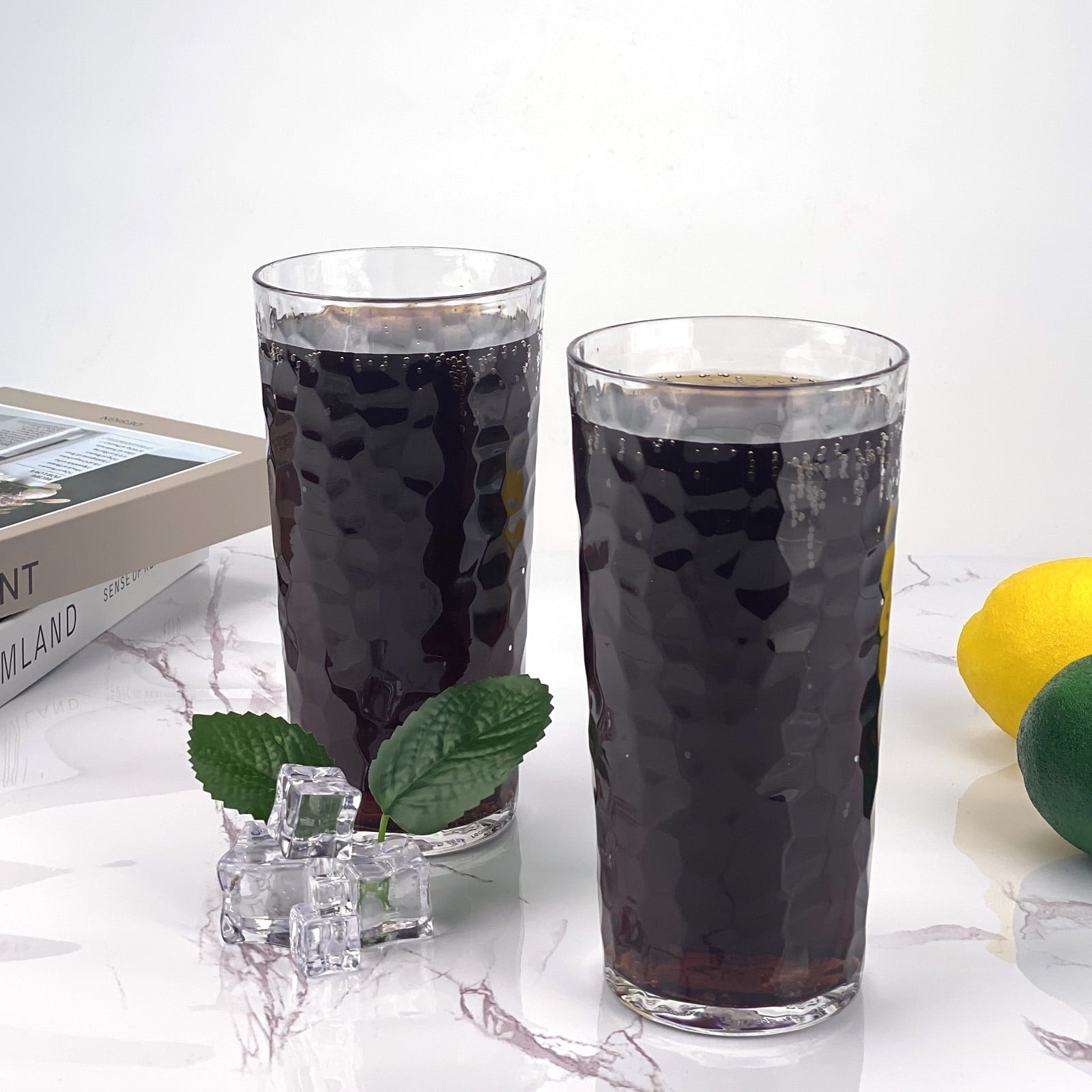 24-Ounce Plastic Tumbler Acrylic Drinking Glasses, Plastic Cups, , , Shatter Proof, , Set of 8 ( Multicolor )