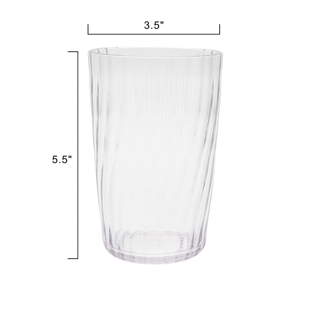 20-Ounce Acrylic Tall Embossed Swirl Tumbler, Clear