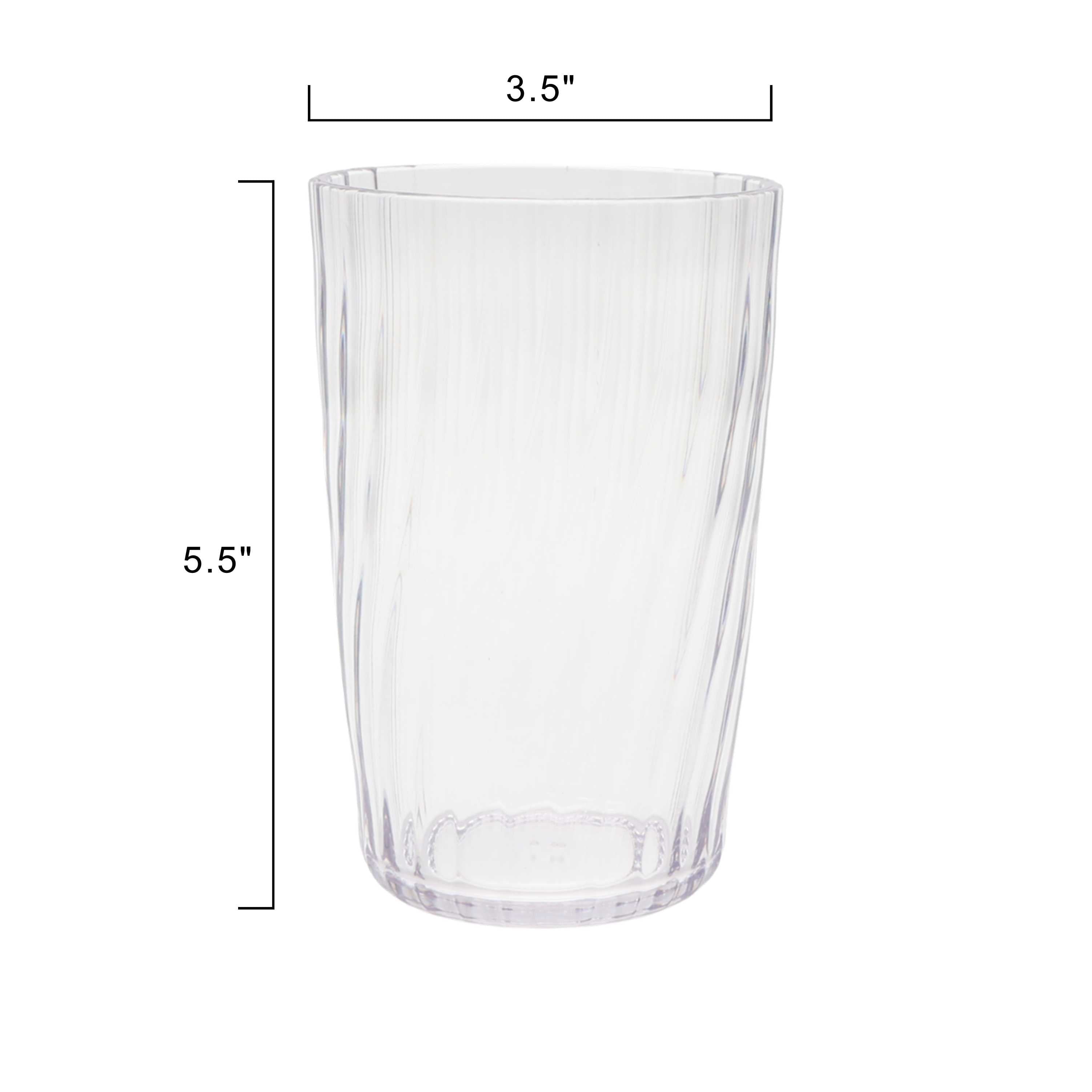 20-Ounce Acrylic Tall Embossed Swirl Tumbler, Clear