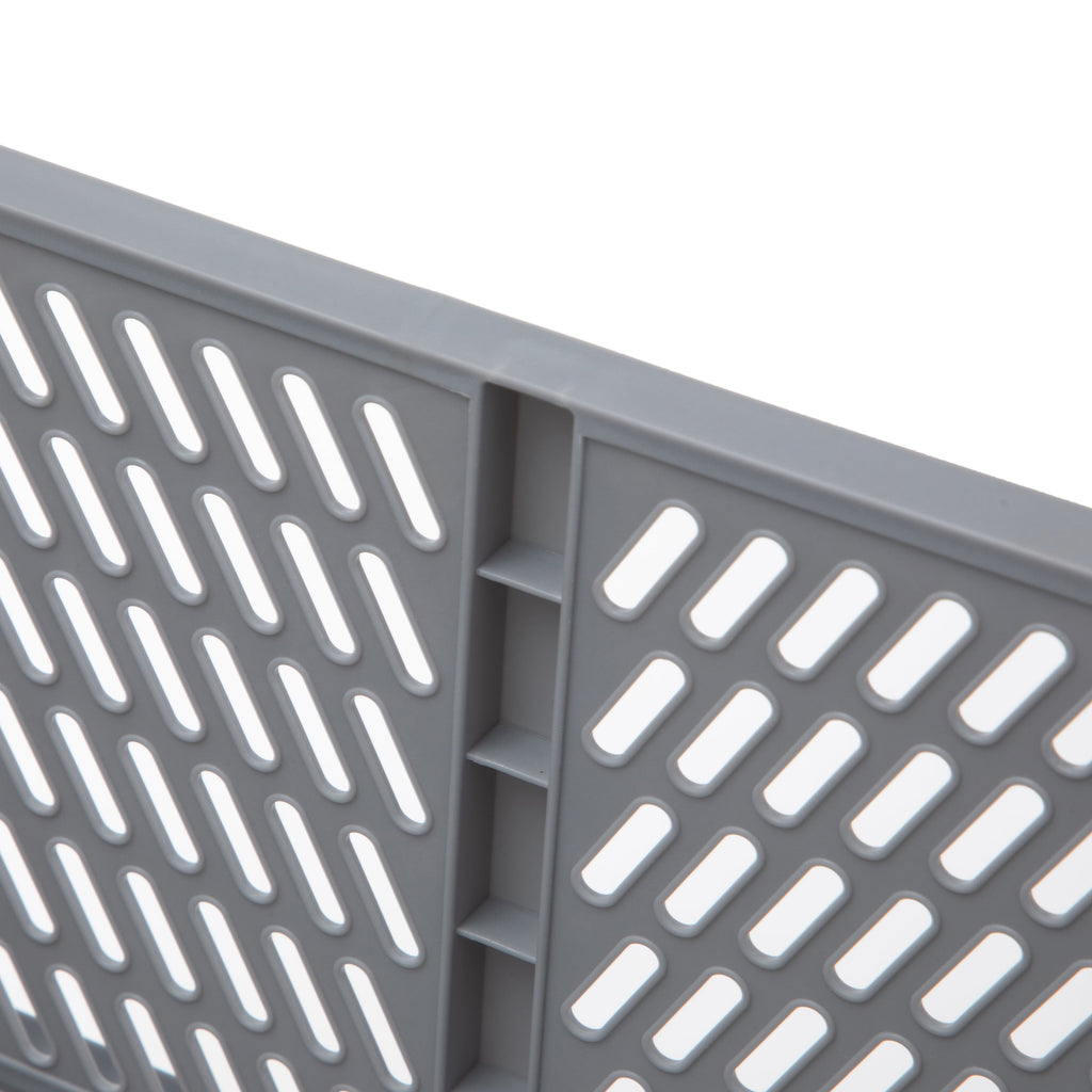Kids Collapsible Stacking Plastic Storage Bin, Grey, 13 in x 17 in x 1.3 in
