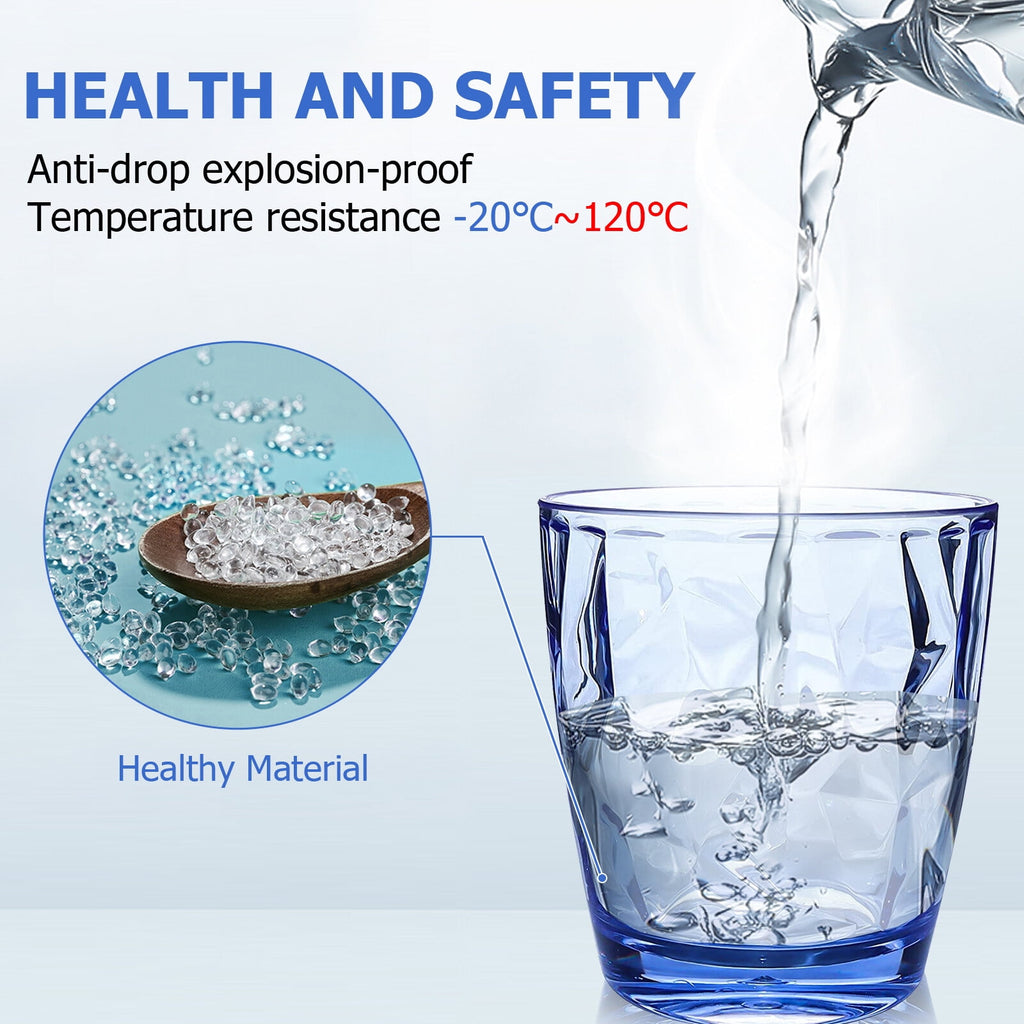 470ml Transparent Blue PC Drinkware (Set of 4)